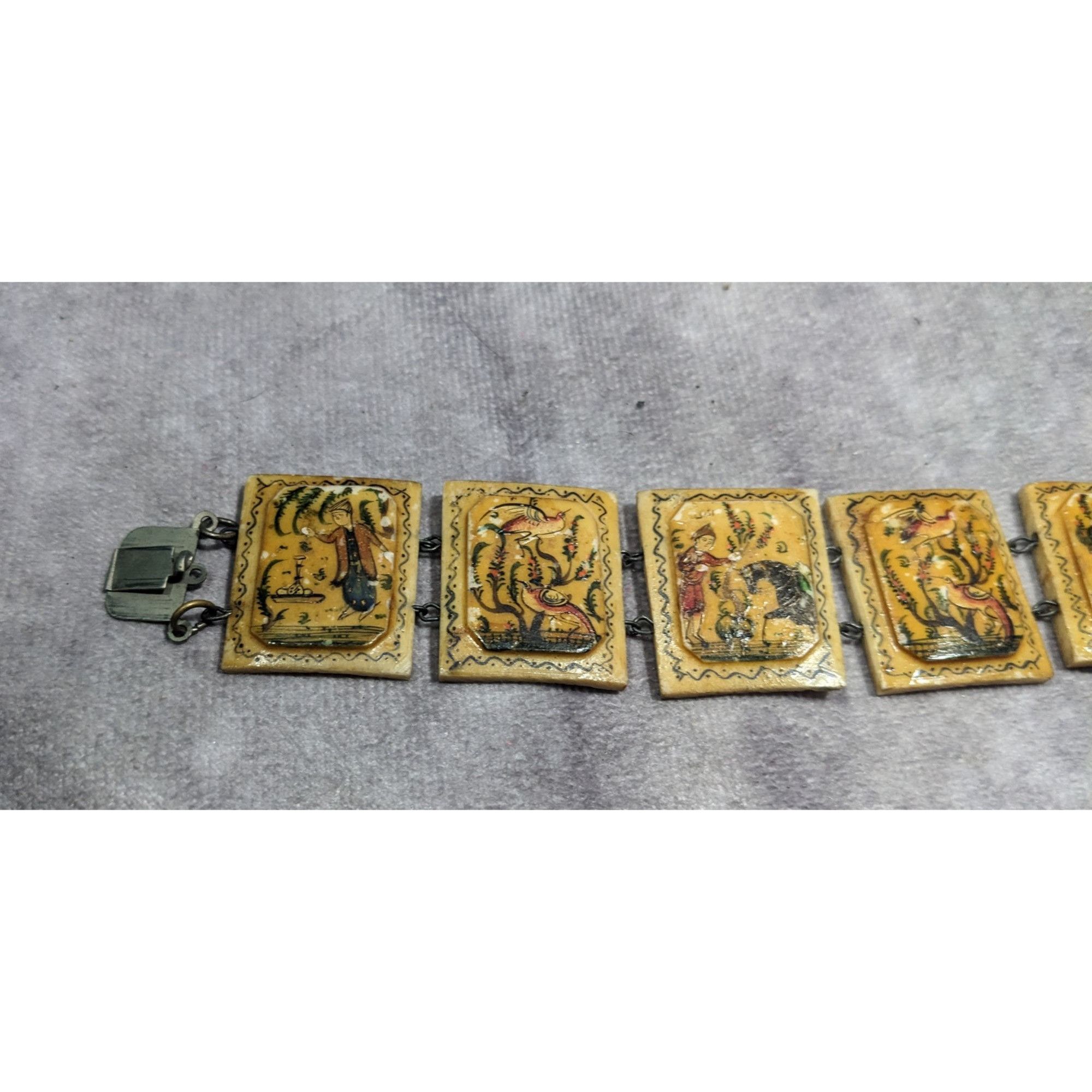 Other Antique Hand Painted Persian Story Panel Bracelet Size ONE SIZE - 10 Thumbnail