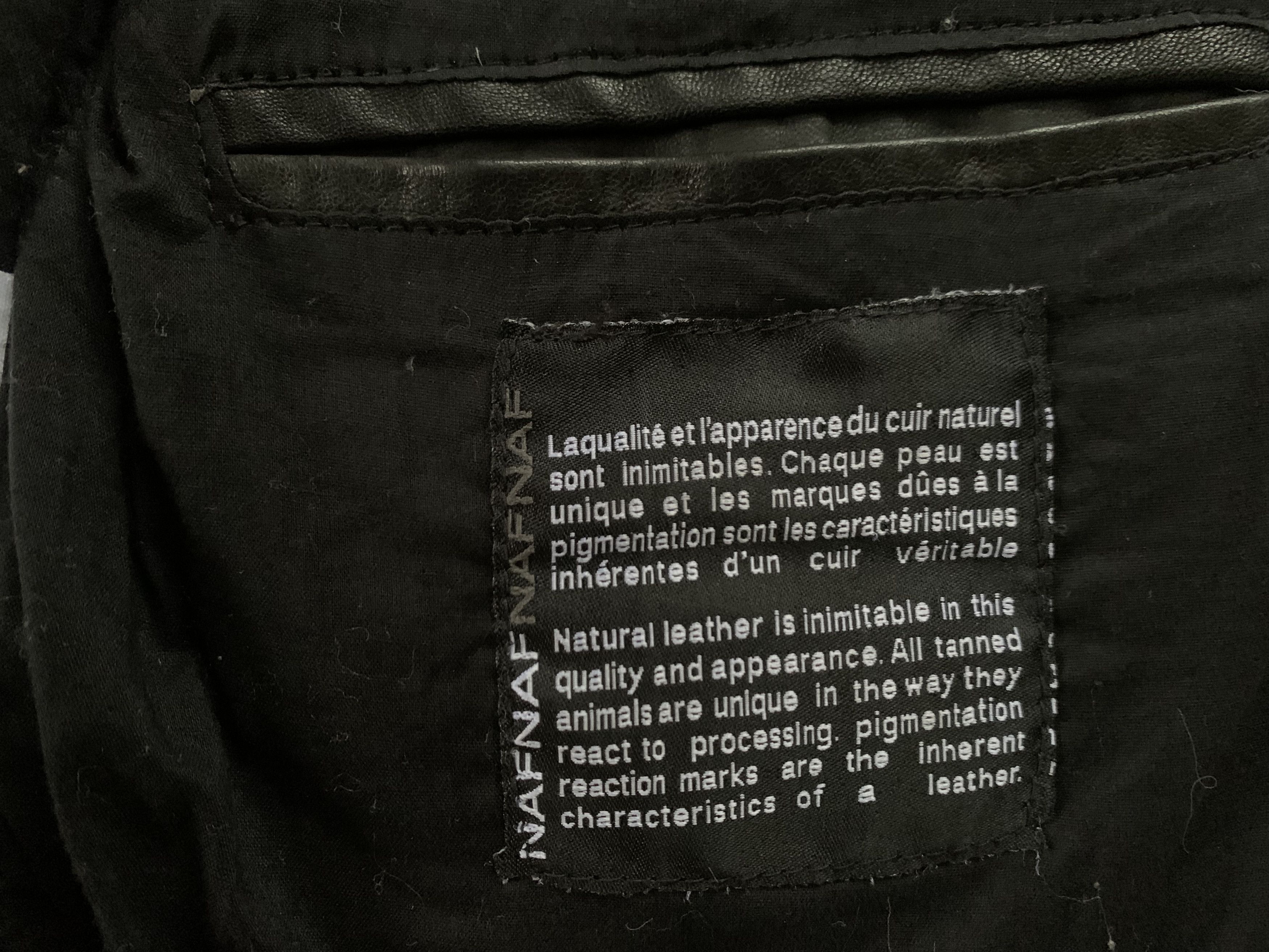 Other NAF NAF Women's Black Leather Biker Jacket Size S / US 4 / IT 40 - 7 Thumbnail