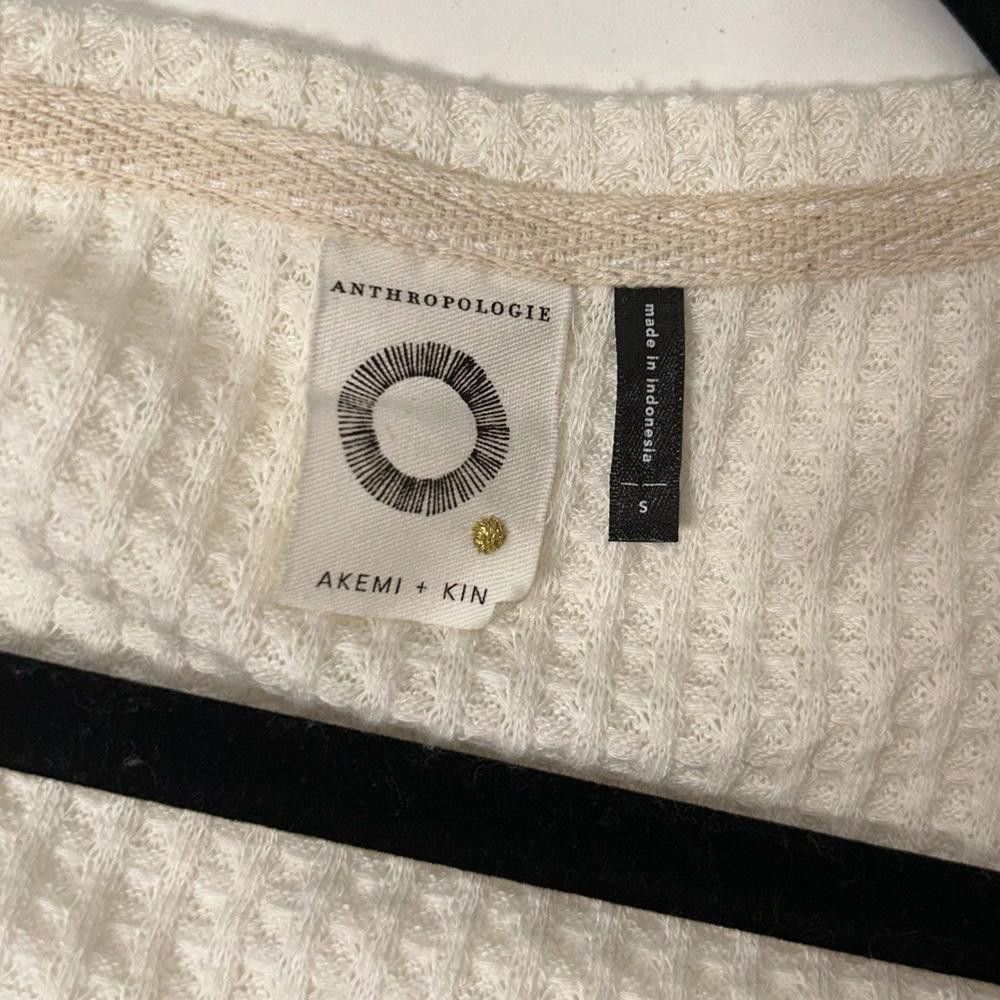 Designer Anthropologie Akemi + Kin Waffle Weave Twist Front Top Small Size S / US 4 / IT 40 - 2 Thumbnail