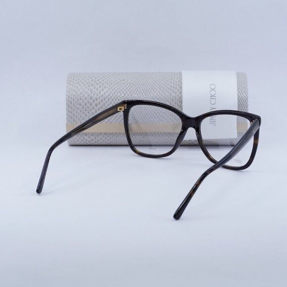 Jimmy Choo Jimmy Choo JC362 0086 00 Eyeglasses Havana 55mm Frame Size ONE SIZE - 9 Thumbnail