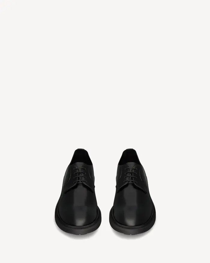 Saint Laurent Paris o1b1hav110526 819713 Antoine Derbies Shoes in Leather Black Size US 12.5 / EU 45-46 - 2 Thumbnail