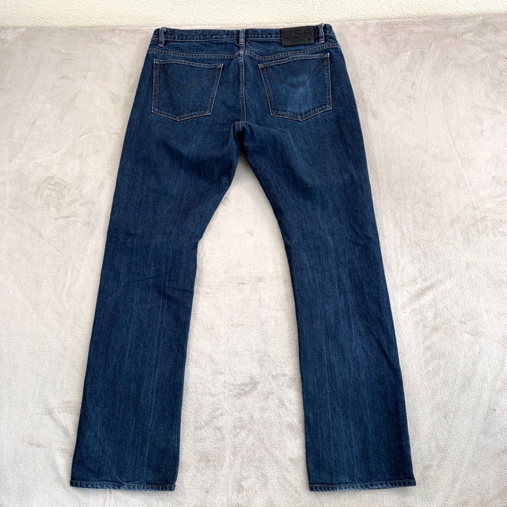 John Varvatos John Varvatos USA Bowery Slim Straight Jeans Men 38x34 Blue Denim Button Fly 5-Pocket Regular Fit Old Town? Size US 38 / EU 54 - 6 Thumbnail