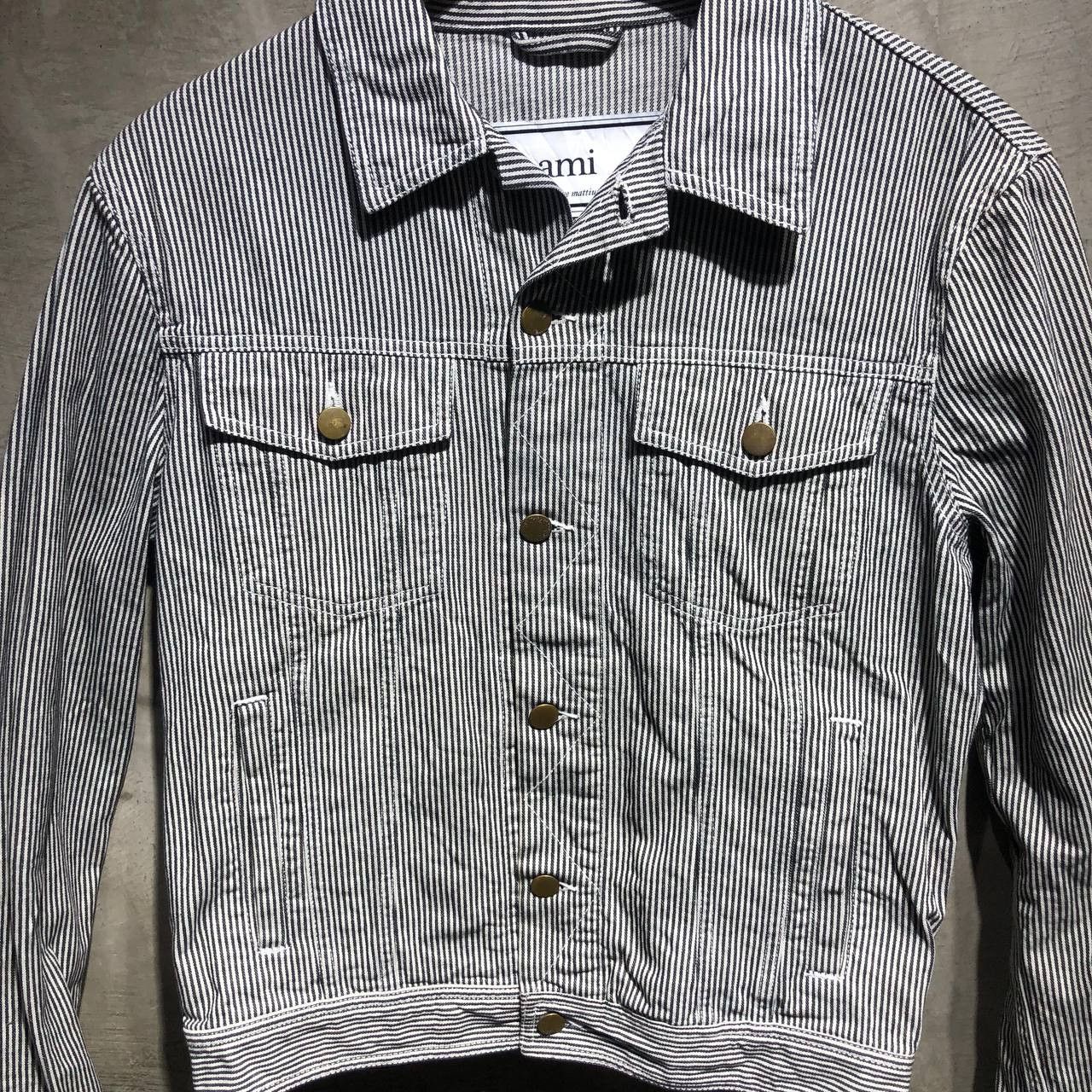 AMI Ami Paris Alexandre Mattiussi Denim striped jacket Size US S / EU 44-46 / 1 - 2 Thumbnail