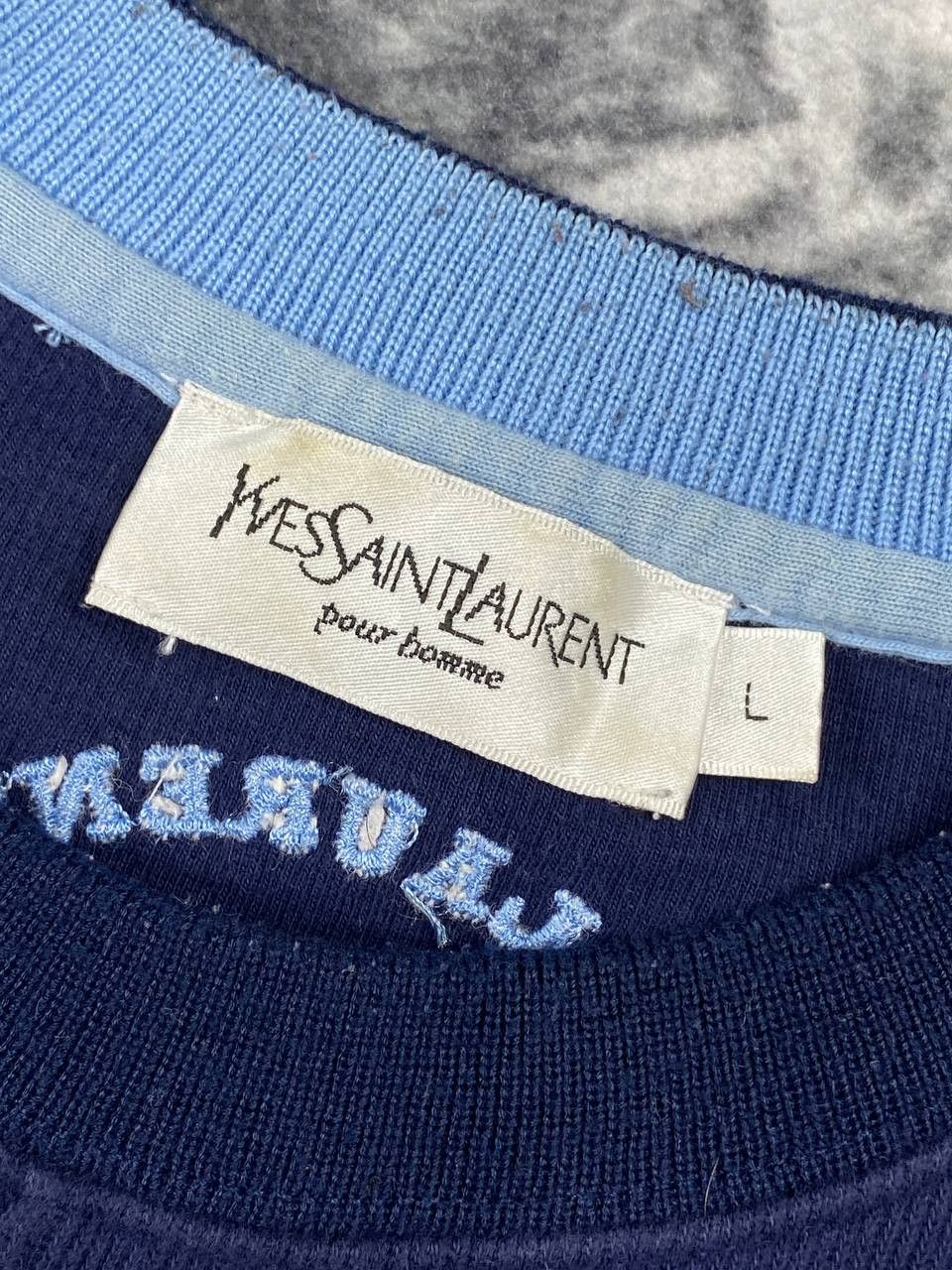 Yves Saint Laurent Vintage Yves Saint Laurent Sweatshirt Big Log Men Size L Size US L / EU 52-54 / 3 - 7 Thumbnail