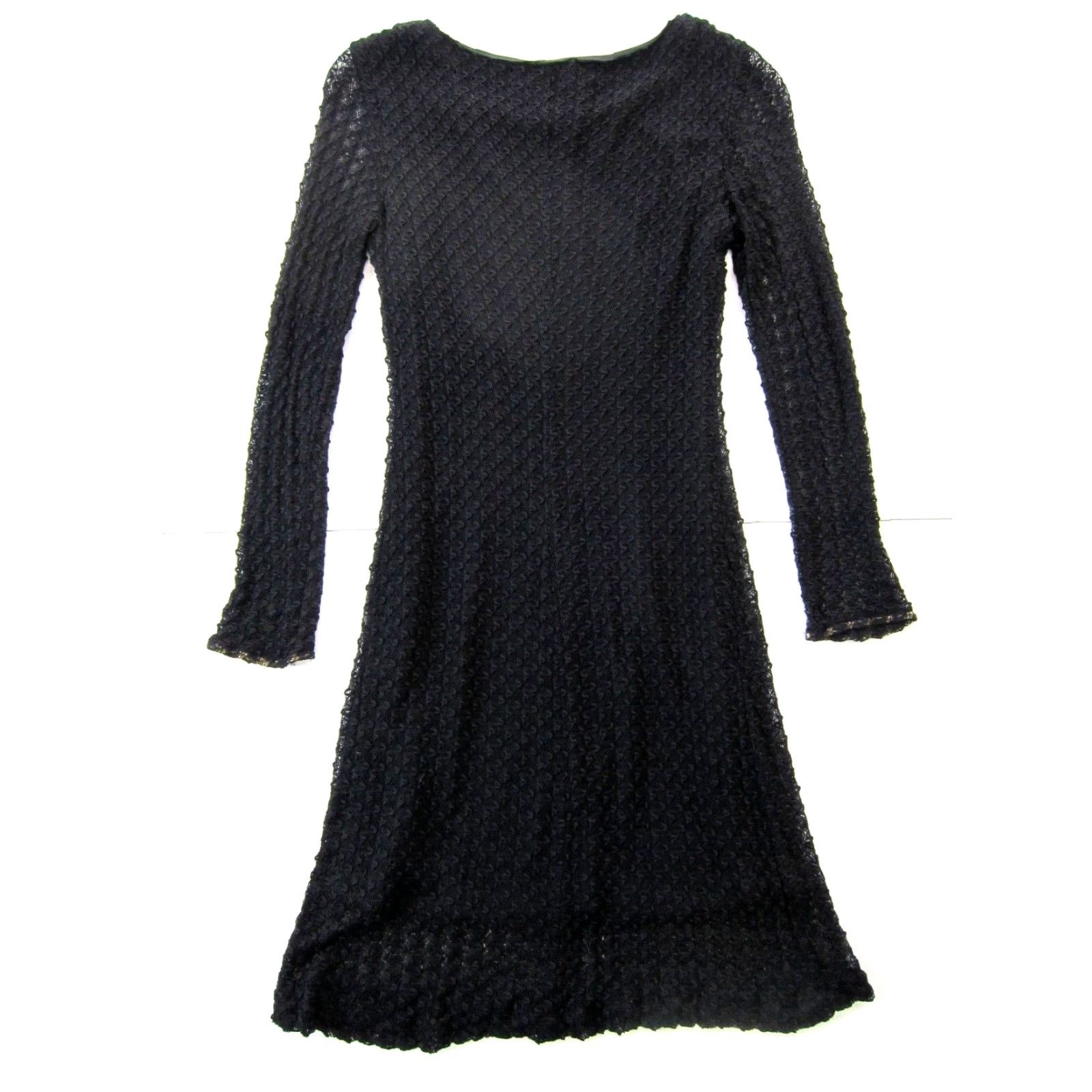 Vintage VINTAGE Hampton Nites Black Stretch Long Sleeve Lined Tunic Dress 8-10 Dress Kn 32" bust 30" waist 36" hip Womens Size L / US 10 / IT 46 - 2 Thumbnail