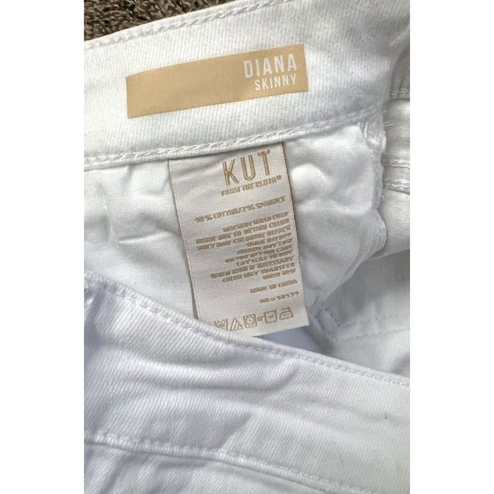 Vintage VINTAGE KUT from the Kloth Women's Diana Skinny Jeans Stretch Denim Solid White 14 Size 36" / US 14 / IT 50 - 5 Thumbnail