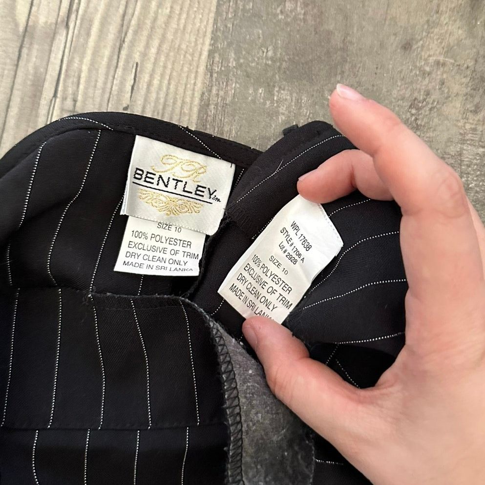Bentley bentley vintage black white pinstripe two piece suit set Size L / US 10 / IT 46 - 4 Thumbnail