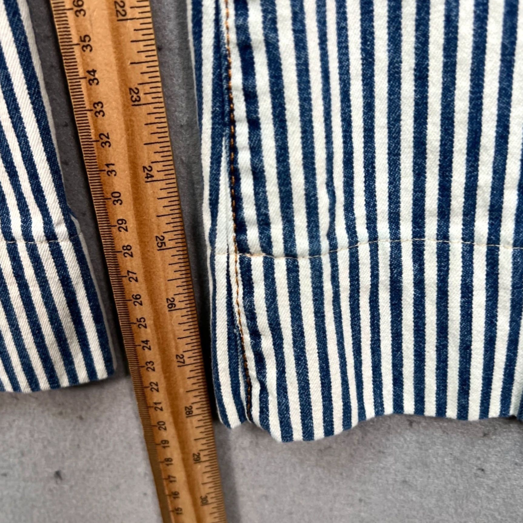 Vintage Revice Denim Womens Size 25 Striped Star Patch High-Waisted Flare Jeans Size 42" / US 20 - 7 Thumbnail