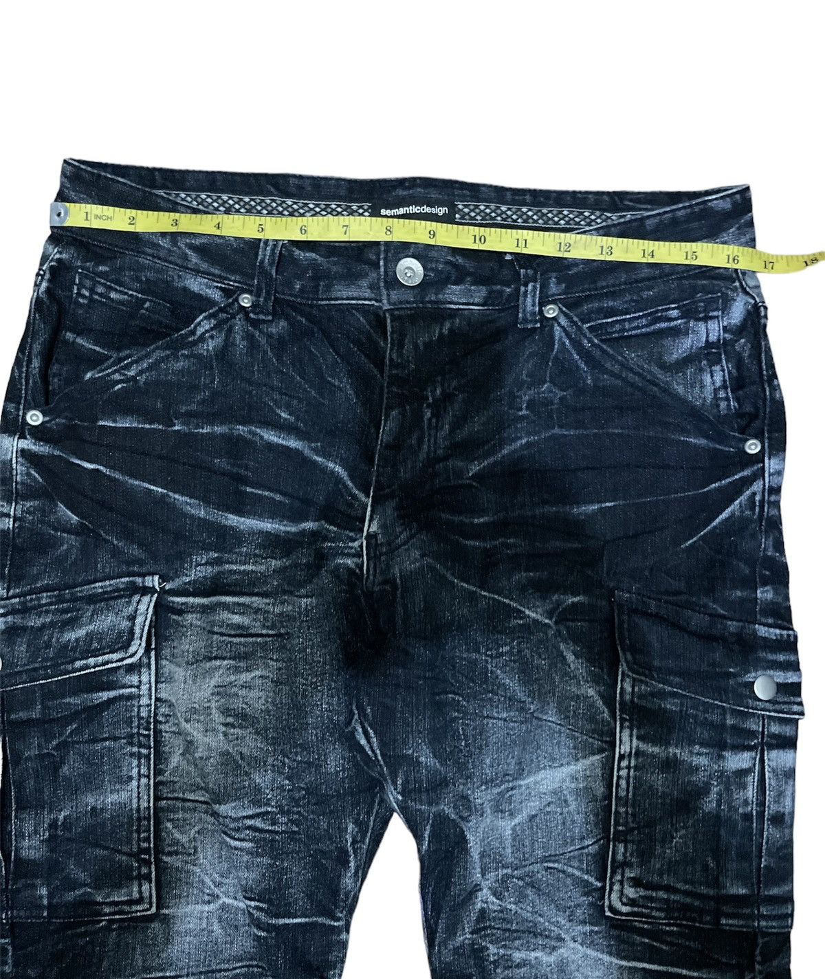 Isamu Katayama Backlash Japanese Brand Semantic Design Ankle Cargo Jeans Size US 32 / EU 48 - 3 Thumbnail