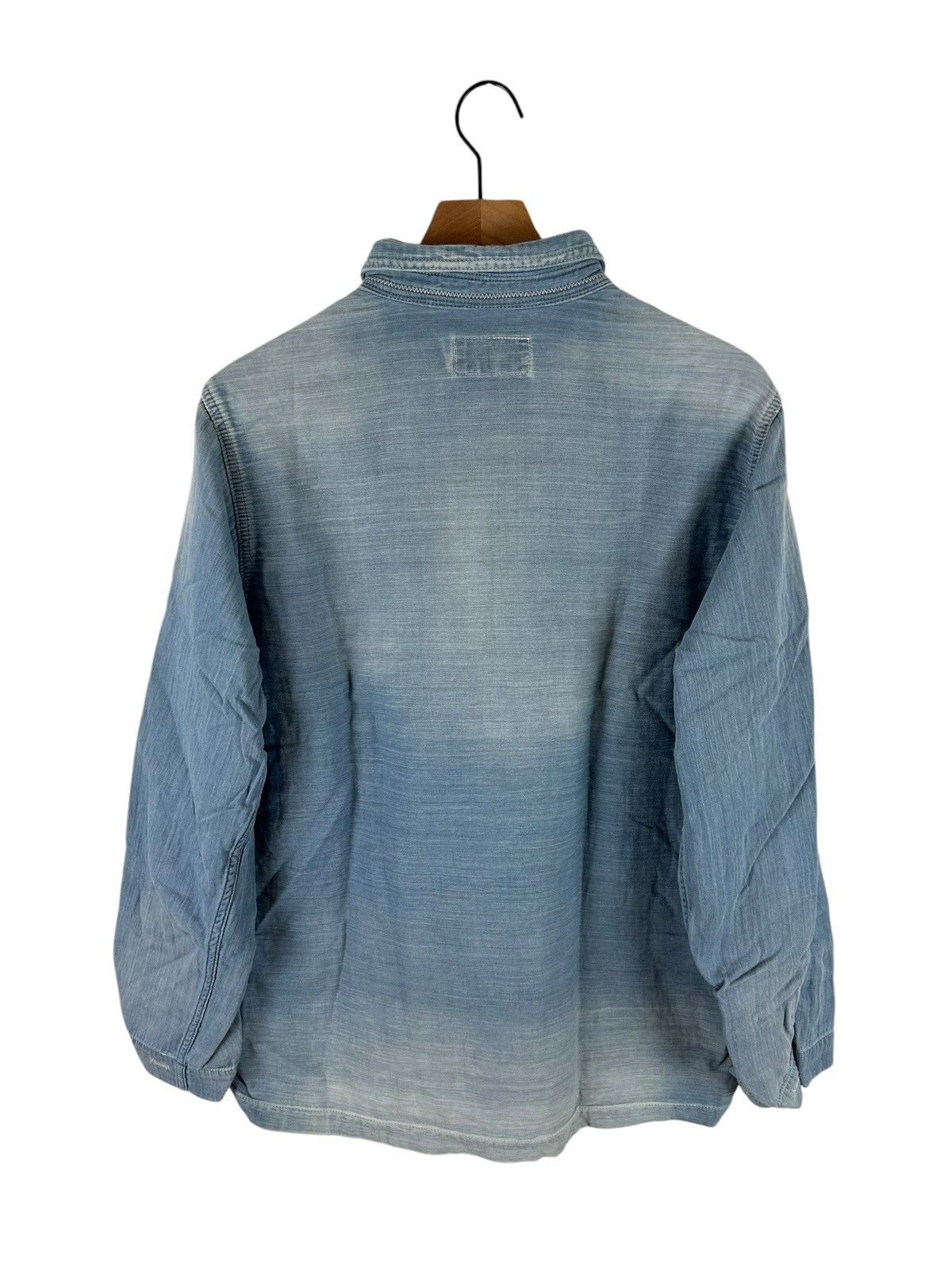 Japanese Brand 68&Brothers Indigo Vintage Wash Shirt Size US L / EU 52-54 / 3 - 3 Thumbnail