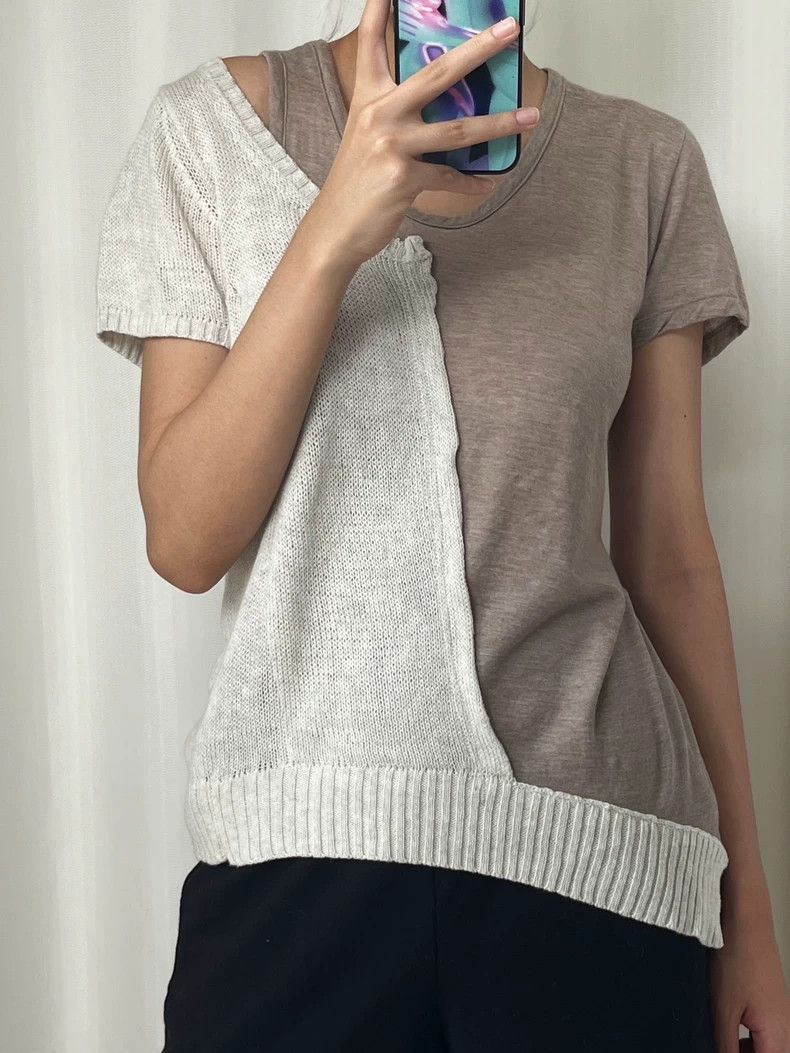 Y's Y's Different material stitching short sleeve Size XS / US 0-2 / IT 36-38 - 2 Thumbnail