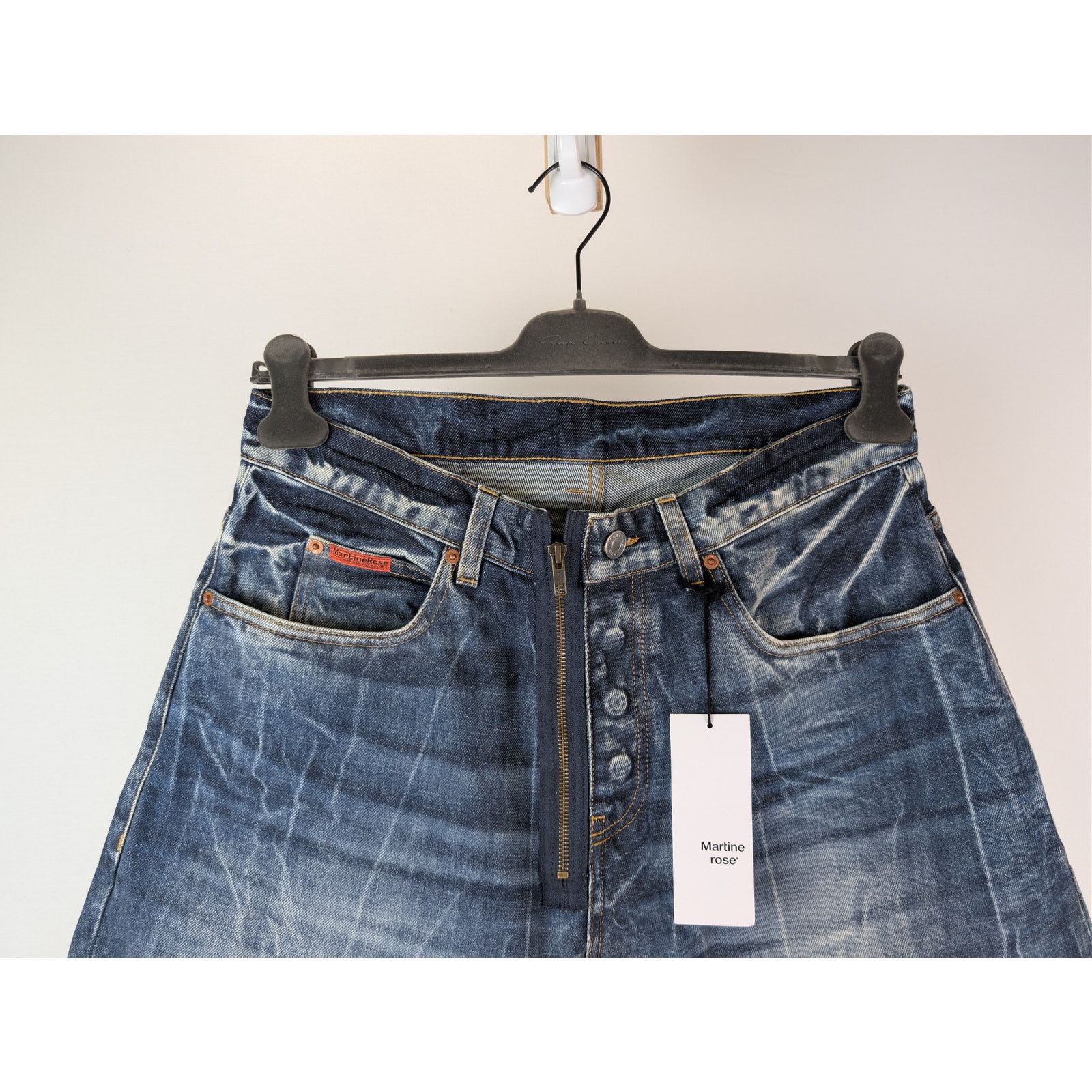 Martine Rose o1rshd1 Zip Denim Jean Short in Blue Acid Size US 32 / EU 48 - 3 Thumbnail