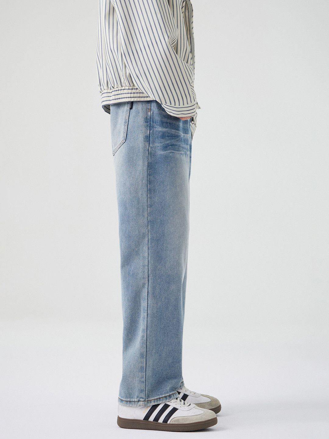 Japanese Brand American retro washed loose straight leg blue jeans Size US 32 / EU 48 - 3 Thumbnail