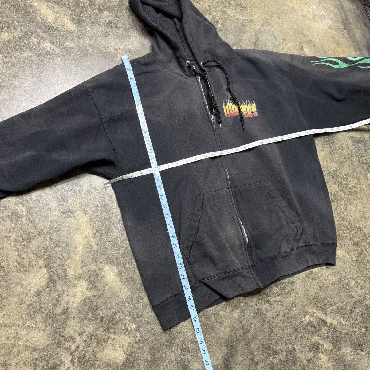 Vintage vintage hot rod flame faded black baggy zip up hoodie Size US XL / EU 56 / 4 - 4 Thumbnail