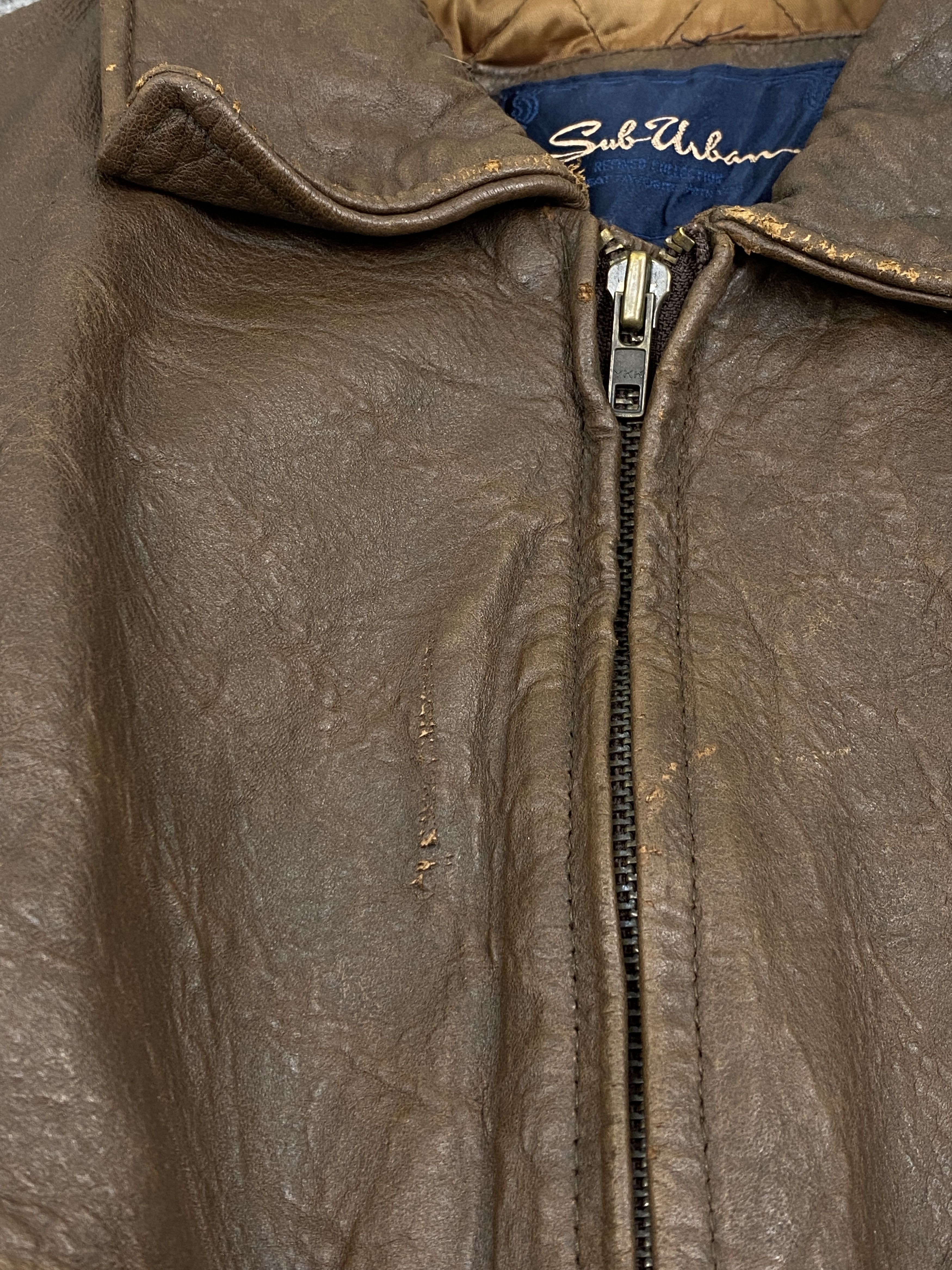 Genuine Leather Vintage Sub-Urban Japan Made Flight Leather Jacket J1996 Size US XL / EU 56 / 4 - 15 Thumbnail