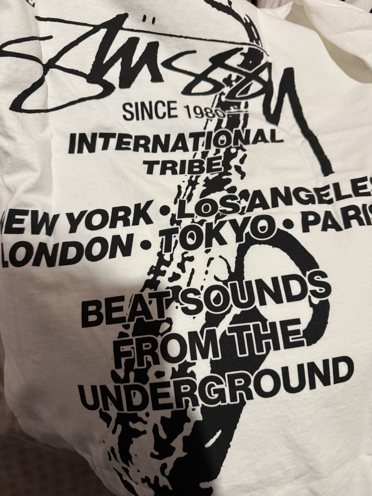 Stussy STUSSY BEAT SOUNDS TEE (WHITE) Size US M / EU 48-50 / 2 - 5 Thumbnail