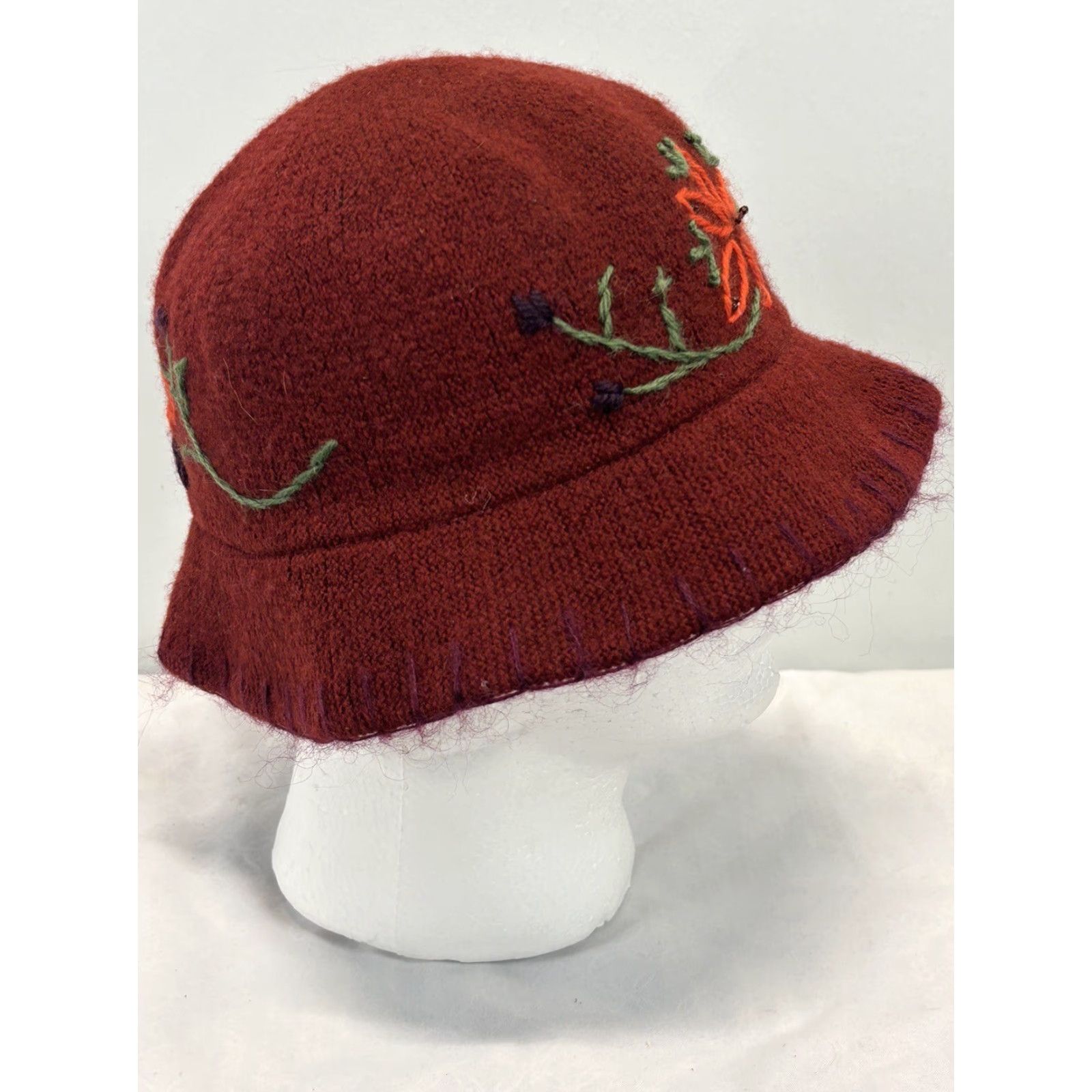 Gap Vtg Gap Wool Blend Bucket Hat Sz Small Medium Floral Embroidered Y2K 90’s Size ONE SIZE - 5 Thumbnail