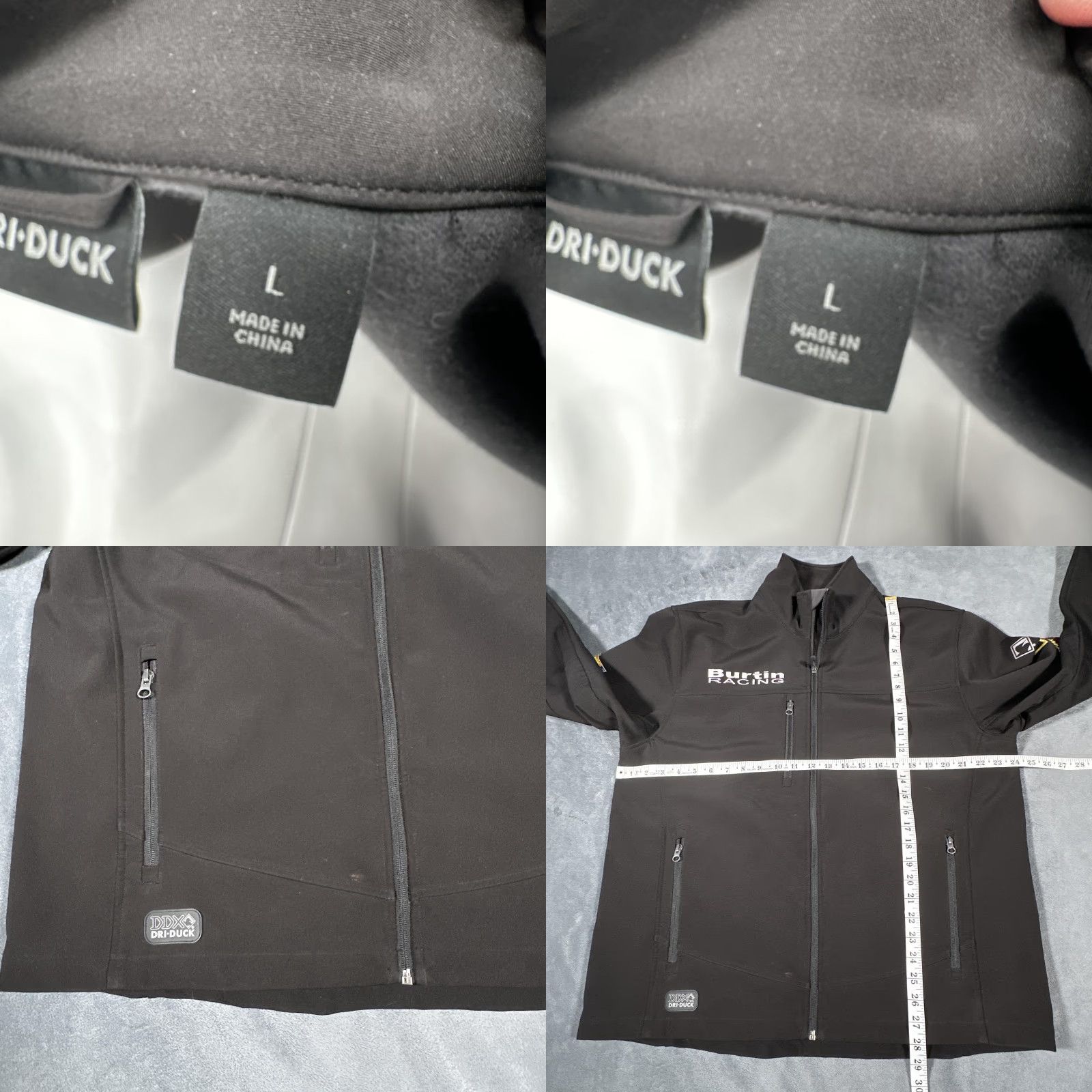 Vintage DRI DUCK Jacket Mens Large Black Softshell Motion 5350 Racing Zip Full Zip Pockets Embroidered Logo Chevrolet Pennzoil Cars Sports Vintage: No Size US L / EU 52-54 / 3 - 9 Thumbnail