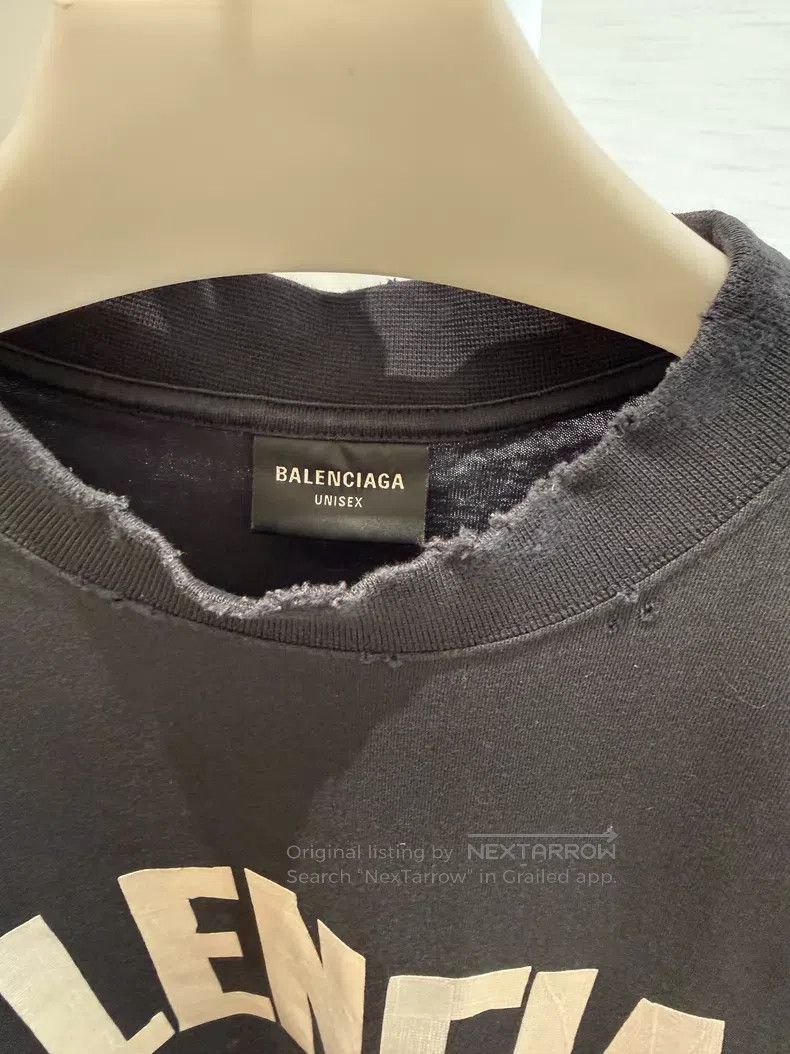 Balenciaga Balenciaga Black Silver Tape Short-Sleeve T-Shirt Size US XS / EU 42 / 0 - 6 Thumbnail