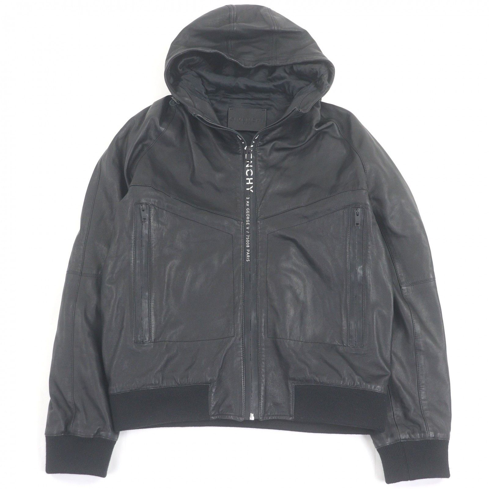 Givenchy Givenchy Blouson Lamb Leather Hoodie Leather Sweatshirts & Hoodies BM00K360DH DUTY FREE for USA