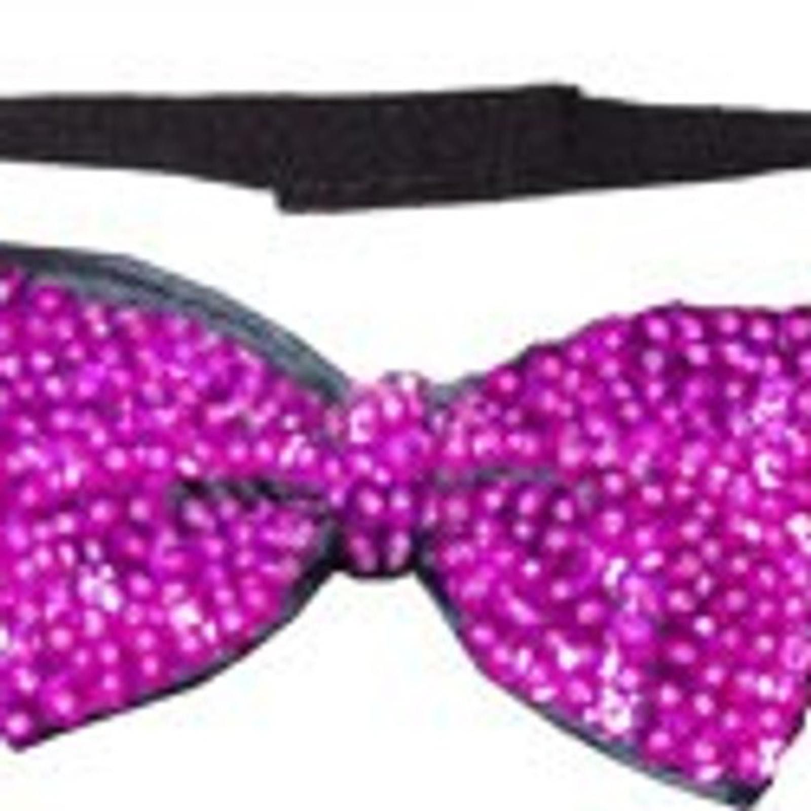 Designer Sequin Bow Tie FUSHIA HOT PINK Adult Unisex Size ONE SIZE - 1 Preview
