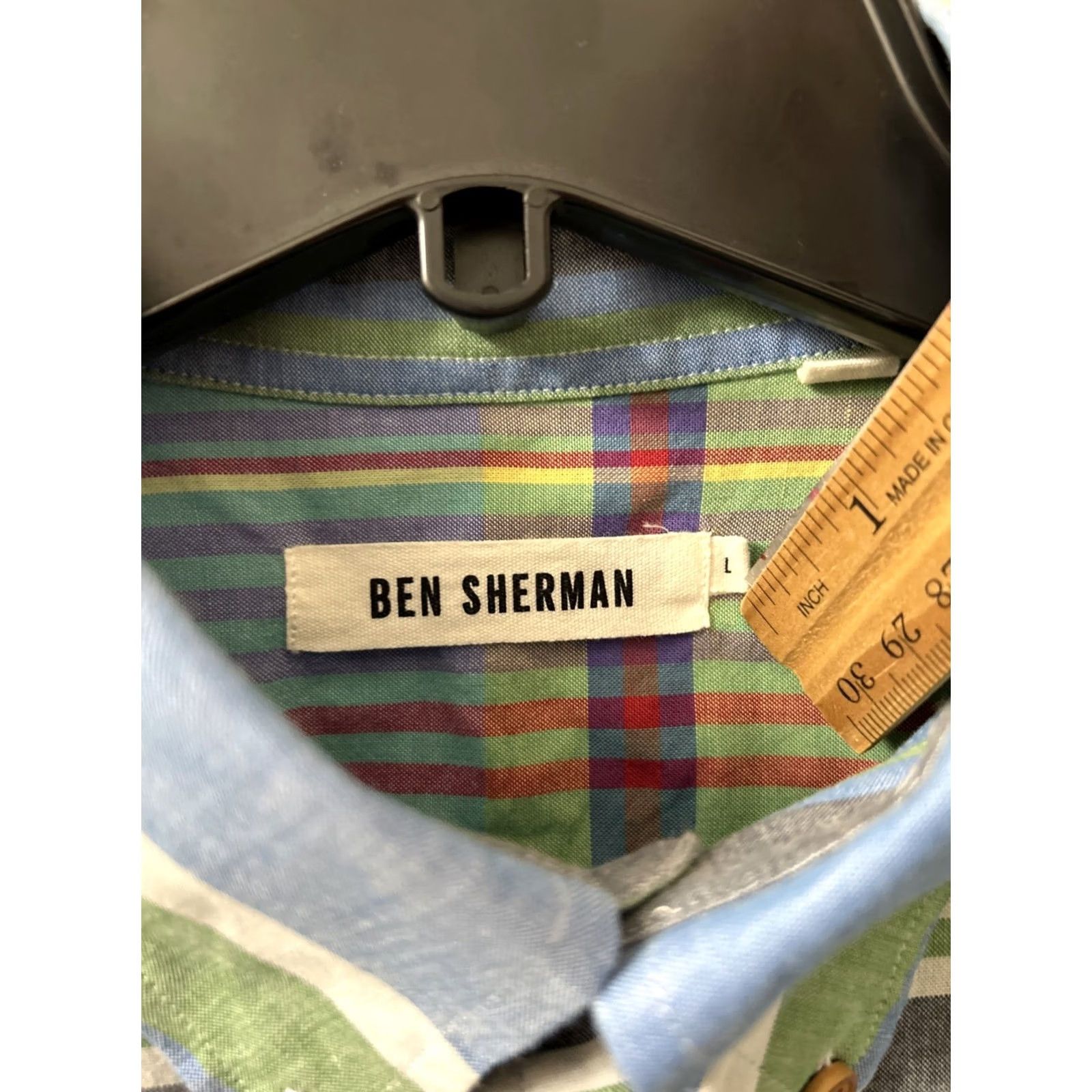Vintage Ben Sherman Shirt Mens L Blue Oxford Striped Button-Down Short Sleeve Size US L / EU 52-54 / 3 - 6 Thumbnail