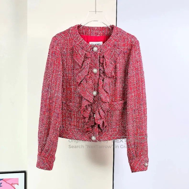 Chanel Chanel 19P red lace tweed jacket Size XS / US 0-2 / IT 36-38 - 2 Thumbnail