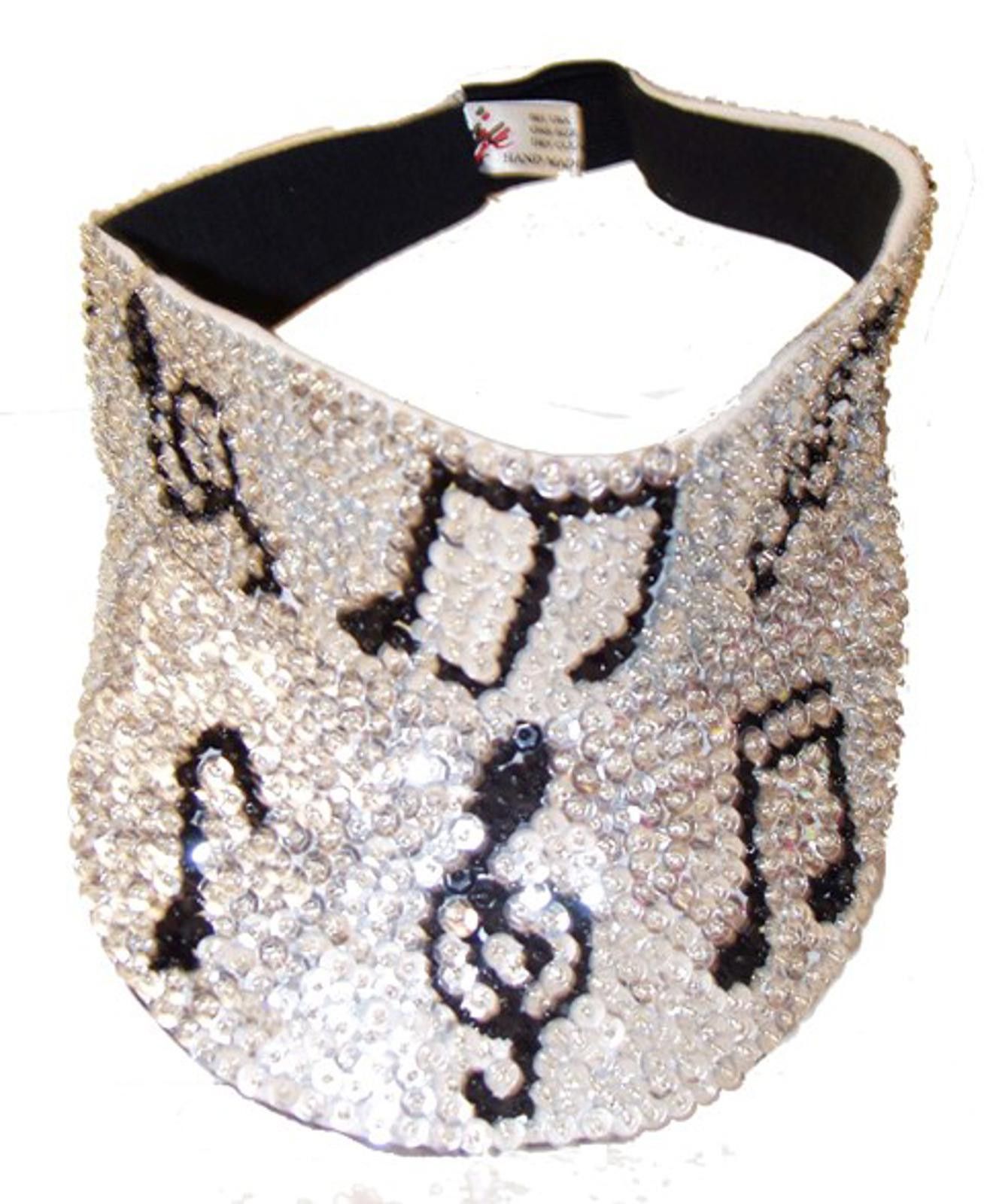 Designer Sequin Sun Visor Silver with music Black Size ONE SIZE - 1 Preview