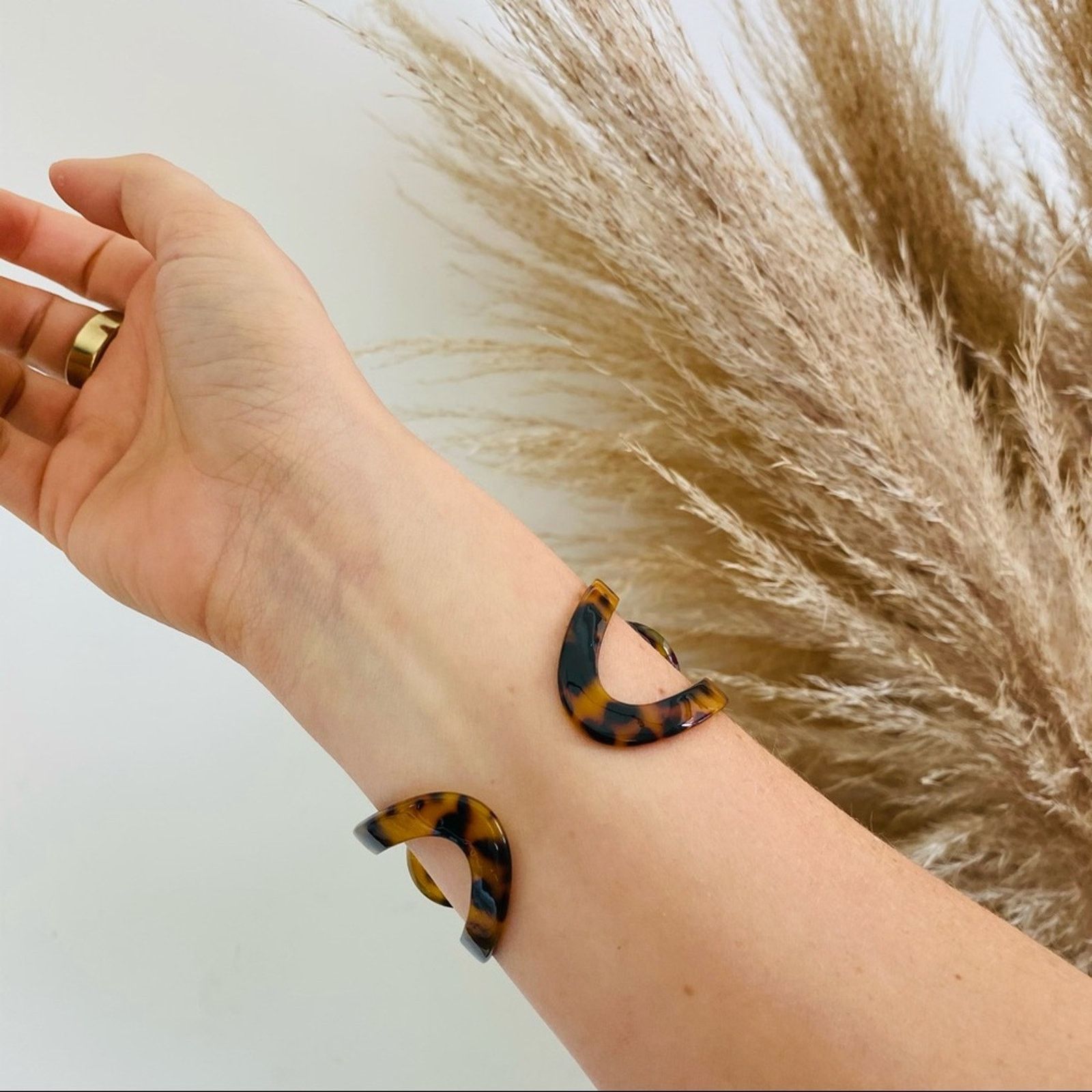 Nordstrom NEW NORDSTROM Brown Tortoiseshell Bracelet Bangle Jewelry Size ONE SIZE - 5 Thumbnail