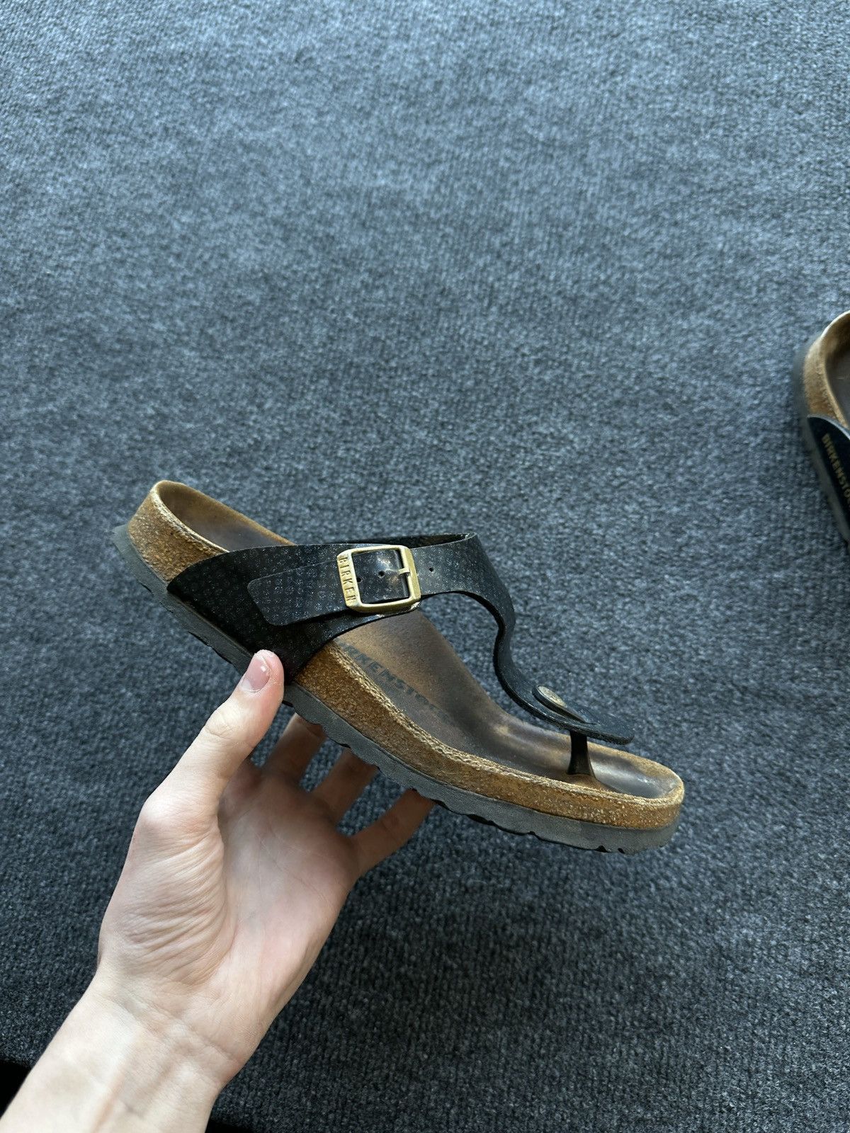 Birkenstock 🚨Vintage Birkenstock 38 black gold Luxe Sandals rare slides Size US 8 / IT 38 - 2 Thumbnail