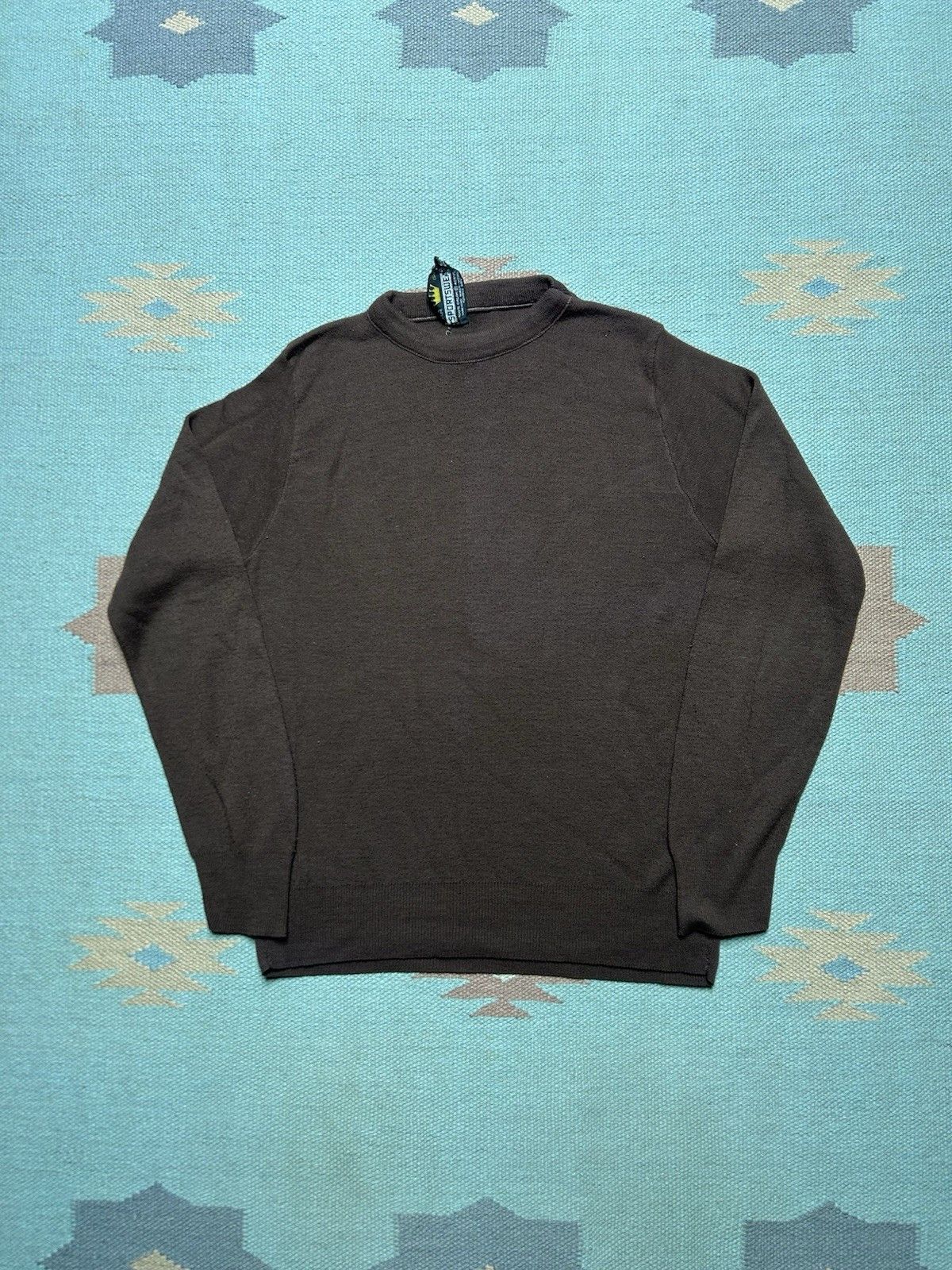 Vintage Vtg 1970s acrylic knit sweater pullover chocolate blank smal Size US S / EU 44-46 / 1 - 1 Thumbnail