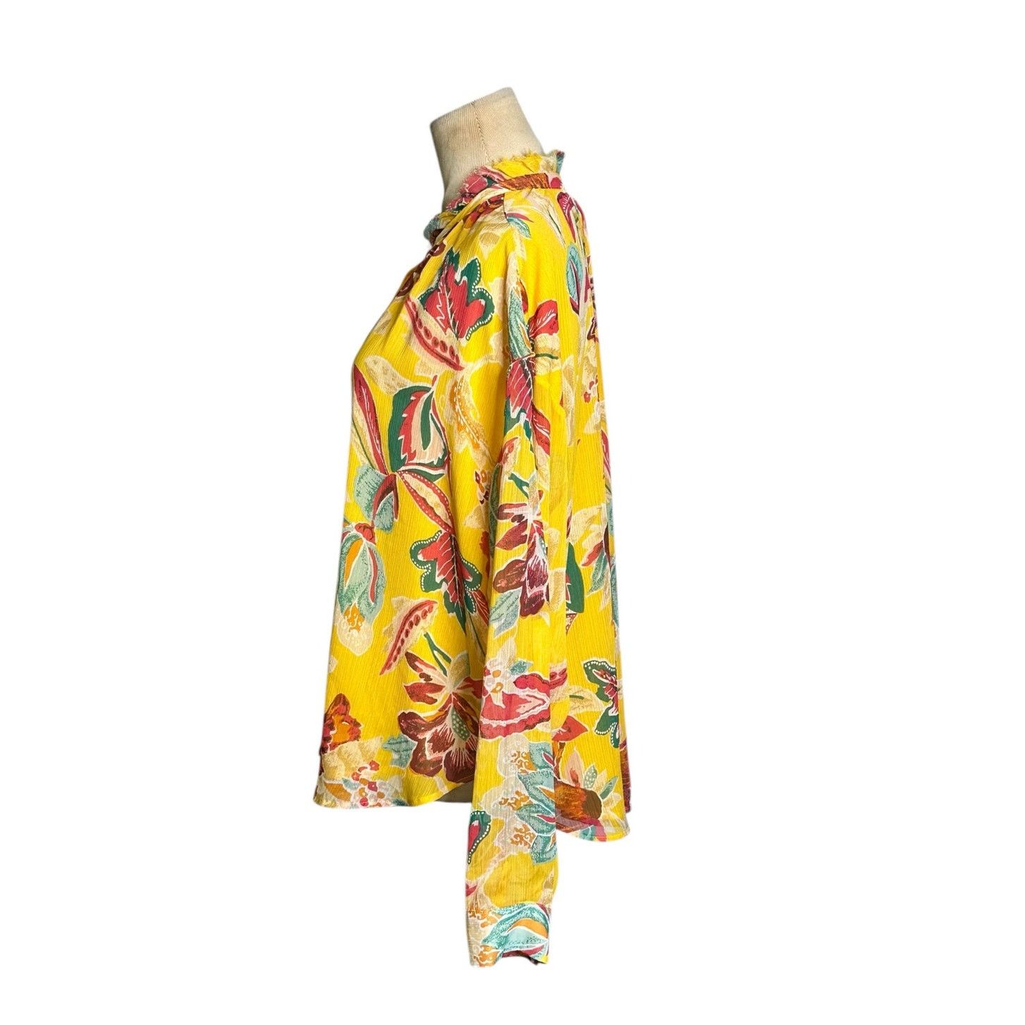 Anthropologie Pilcro yellow floral long sleeves blouse size 1X Size XL / US 12-14 / IT 48-50 - 7 Thumbnail