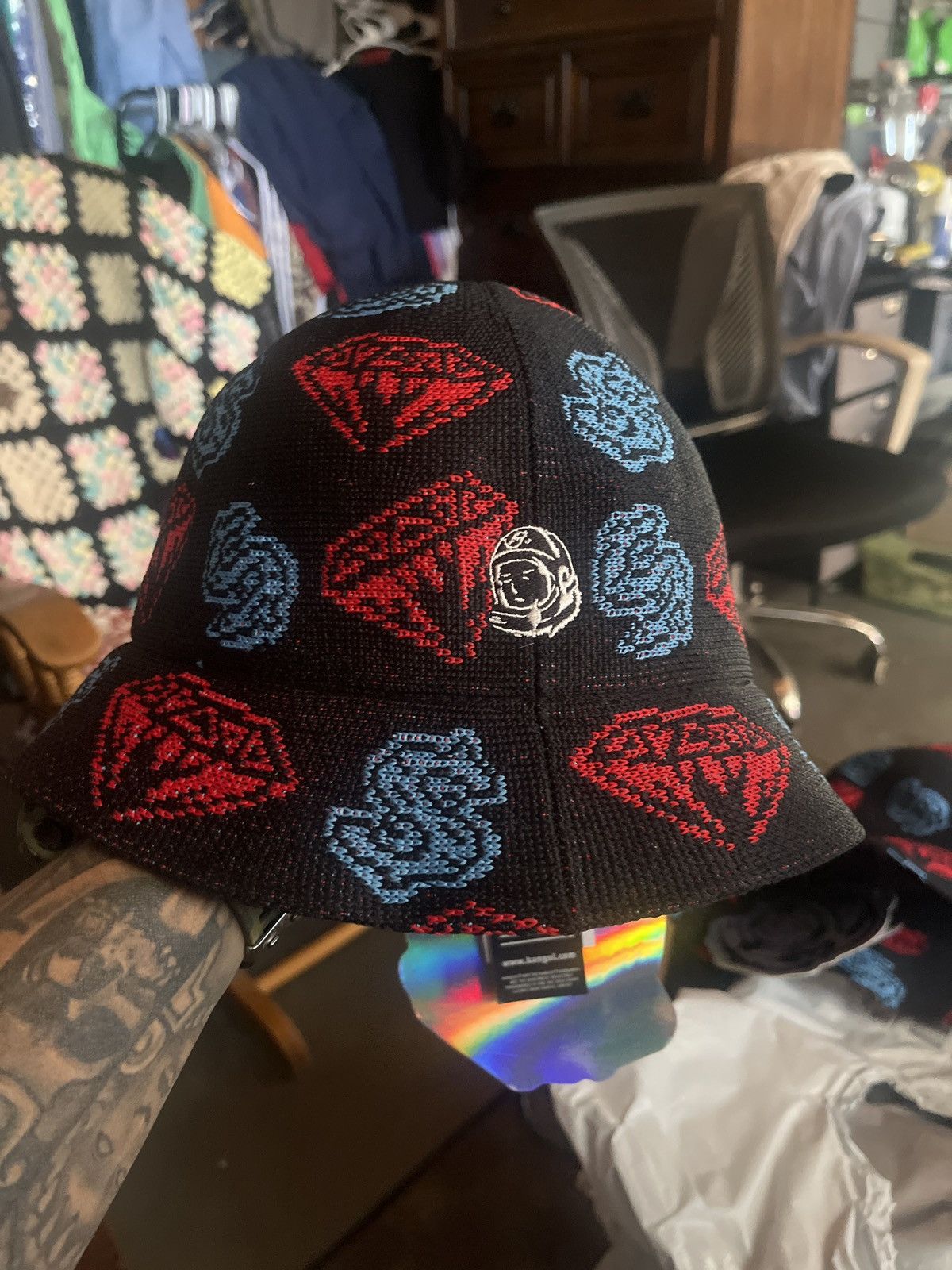 Kangol BBC X KANGOL - DIAMONDS & DOLLARS CAUSUAL - BLACK BUCKET Size ONE SIZE - 2 Thumbnail