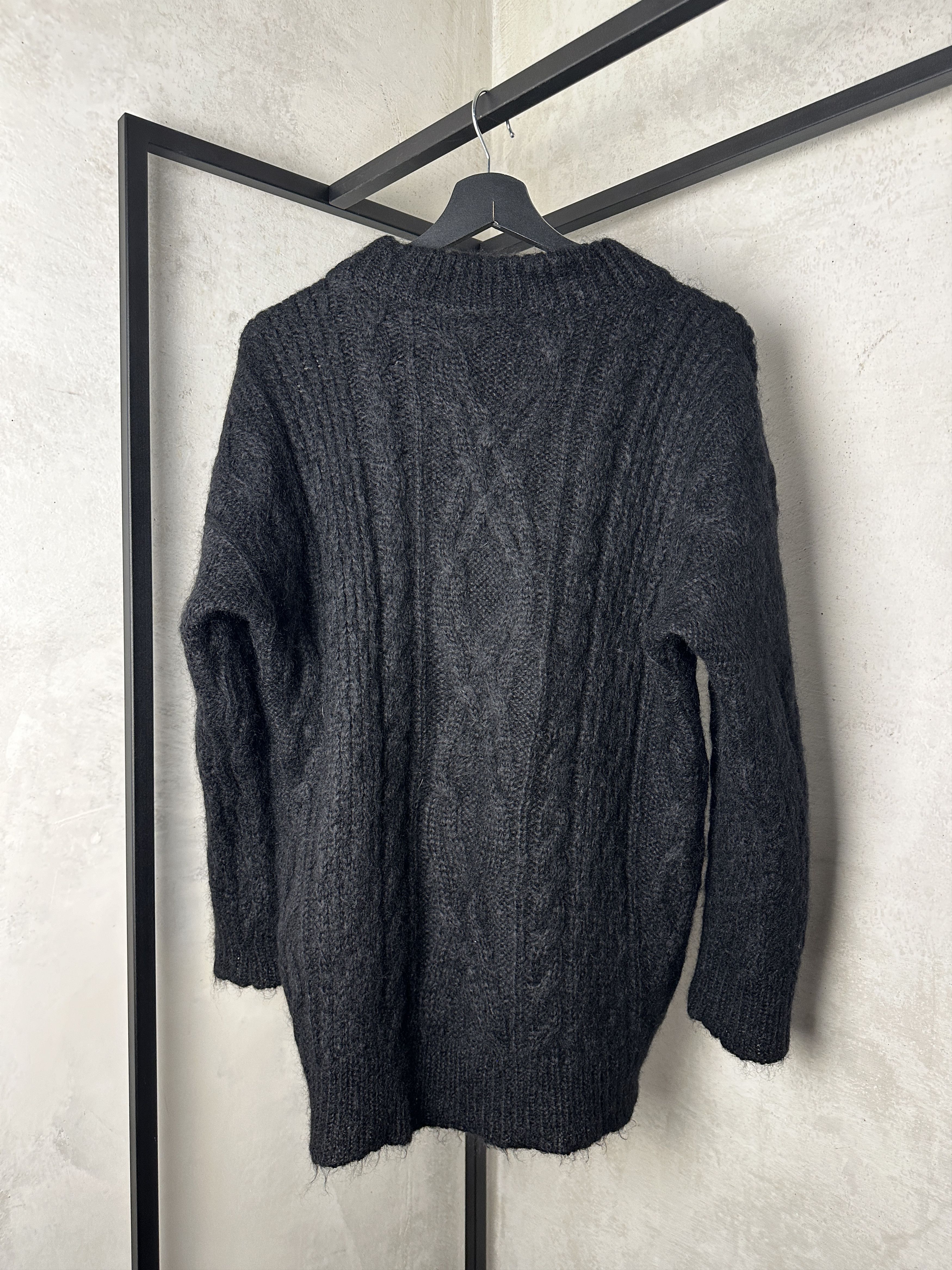 Ann Demeulemeester Ann Demeulemeester FW10 Black Mohair Cable Knit Sweater Size M / US 6-8 / IT 42-44 - 6 Thumbnail