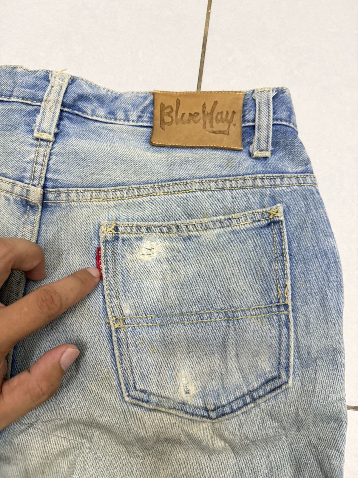 Japanese Brand Vintage Blue Way Distressed Bootcut Denim Jeans Size US 32 / EU 48 - 13 Thumbnail