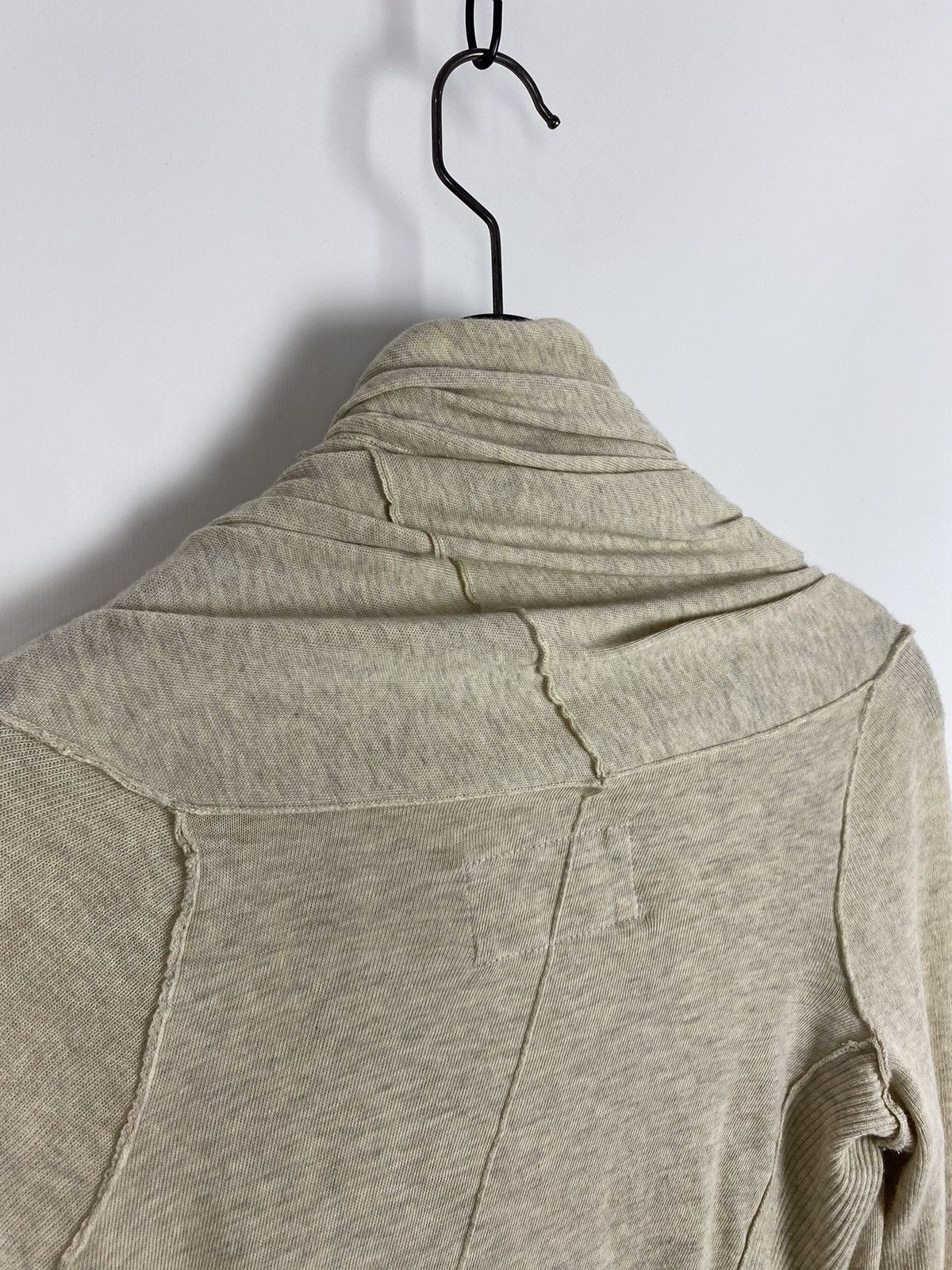 Allsaints Allsaints Cerulean Oatmeal Cotton Asymmetric Cardigan Size L / US 10 / IT 46 - 10 Thumbnail