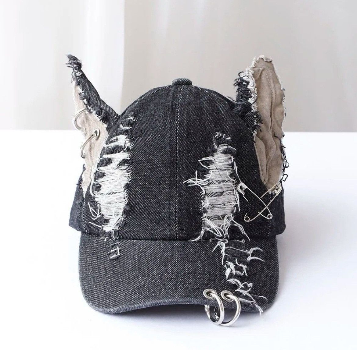 Japanese Brand Graffiti Jeans Rabbit Ear Cowboy Washed Vintage Baseball Cap Size ONE SIZE - 3 Thumbnail