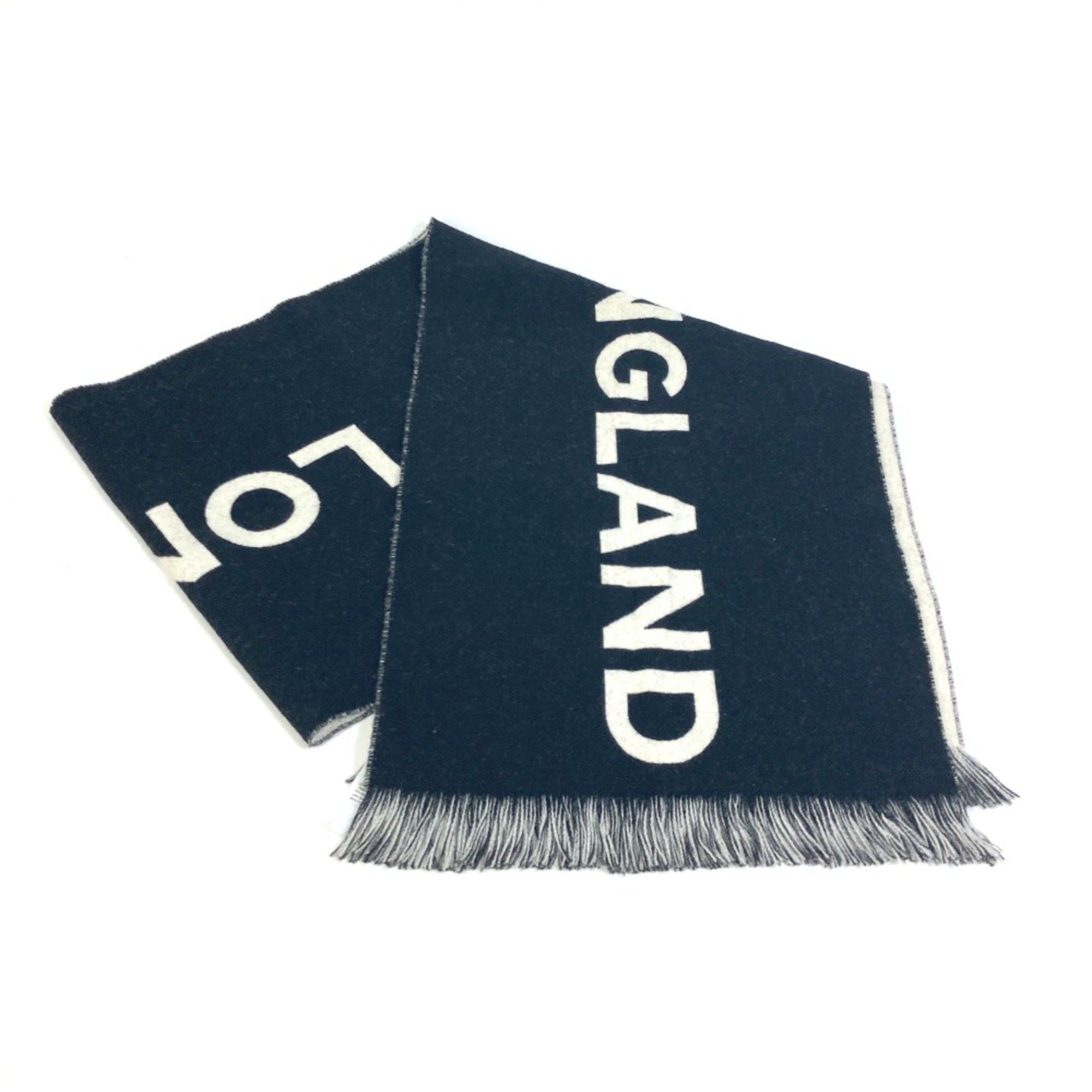 Burberry Burberry 80085081 fringe big logo Scarf Black WhiteBased Size ONE SIZE - 1 Thumbnail