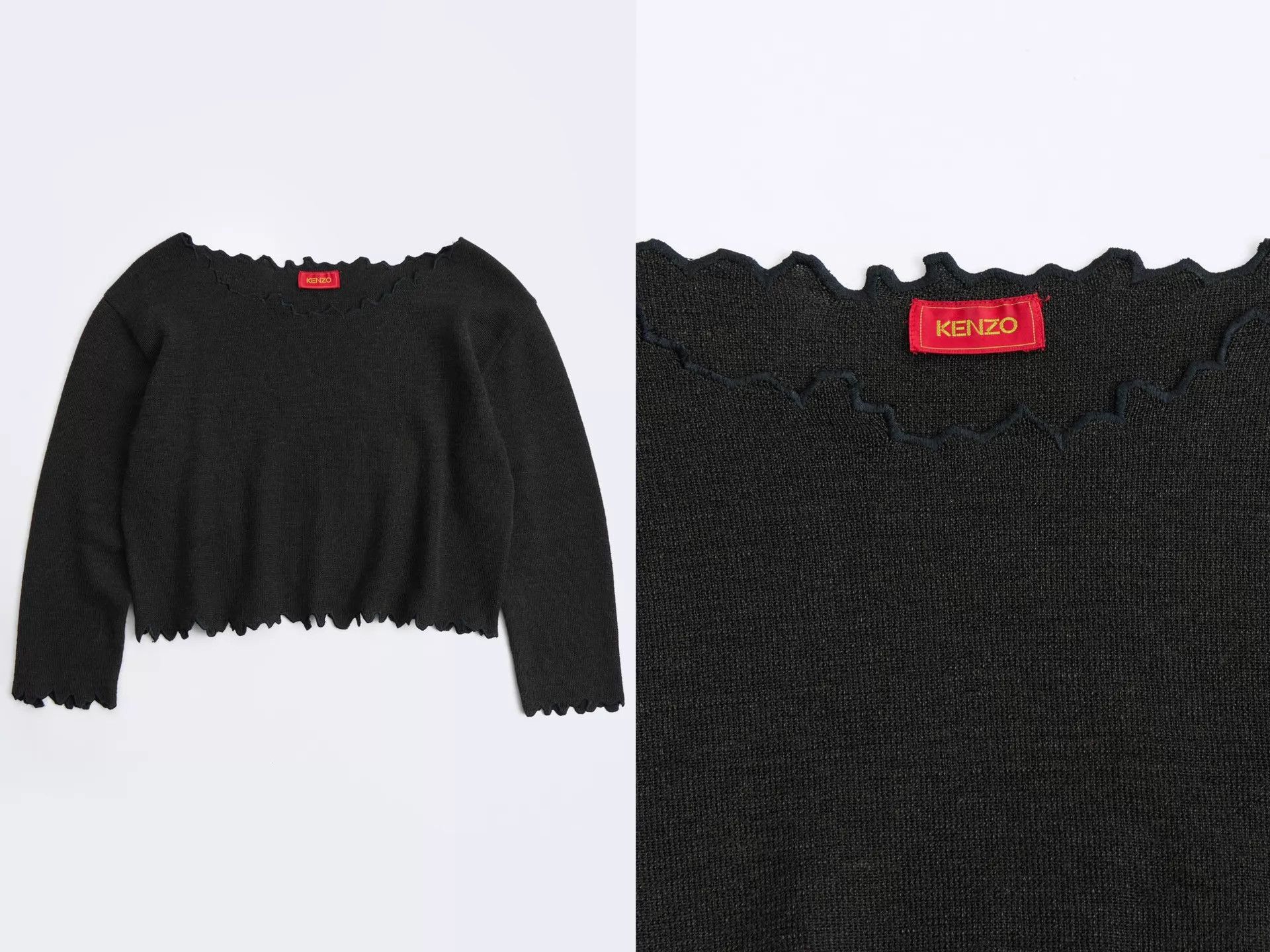 Kenzo KENZO 80s Vintage Wavy Hem Linen Blend Knit Top Size XS / US 0-2 / IT 36-38 - 8 Thumbnail