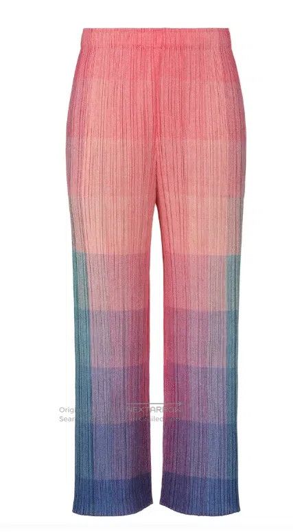 Issey Miyake Issey Miyake SIZE:3 Pink Gradient Straight-leg Pants Size 42" / US 20 - 1 Thumbnail