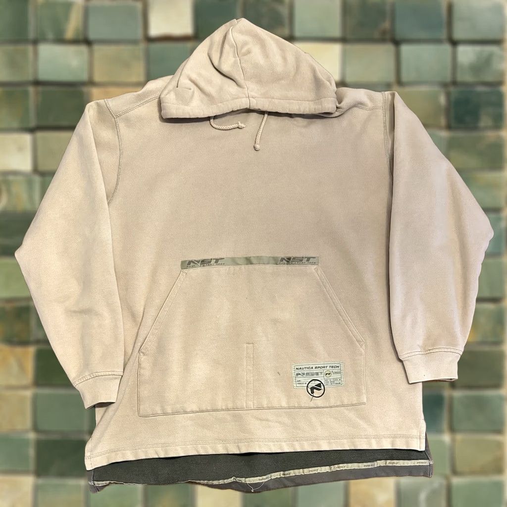 Nautica VINTAGE Nautica Hoodie Sweatshirt Adult Medium Beige Y2K Oversized Baggy Sport Tech Size US M / EU 48-50 / 2 - 1 Thumbnail