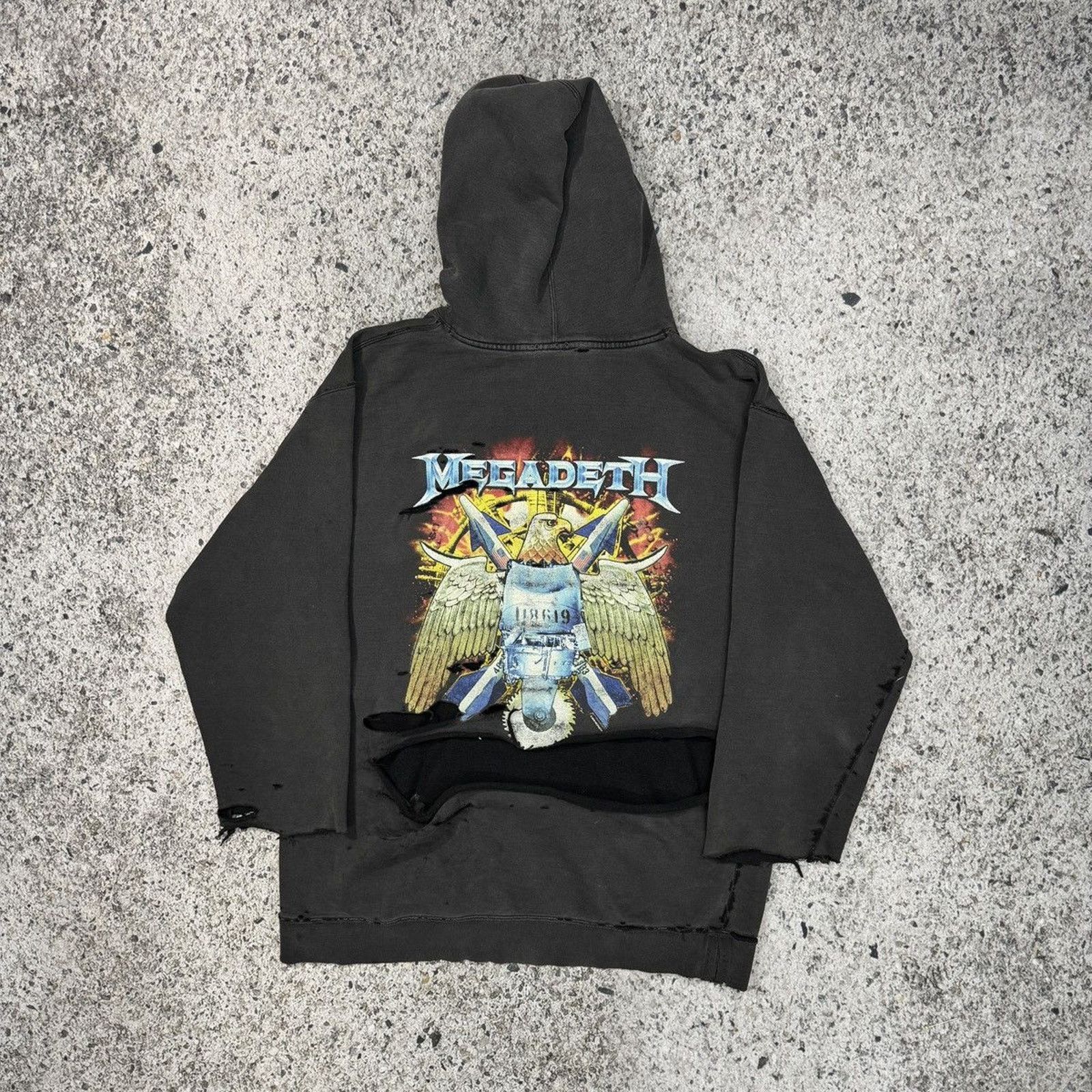 Vintage Megadeth Faded Thrashed Distressed Metal Hoodie ERD Grunge Size US L / EU 52-54 / 3 - 2 Thumbnail