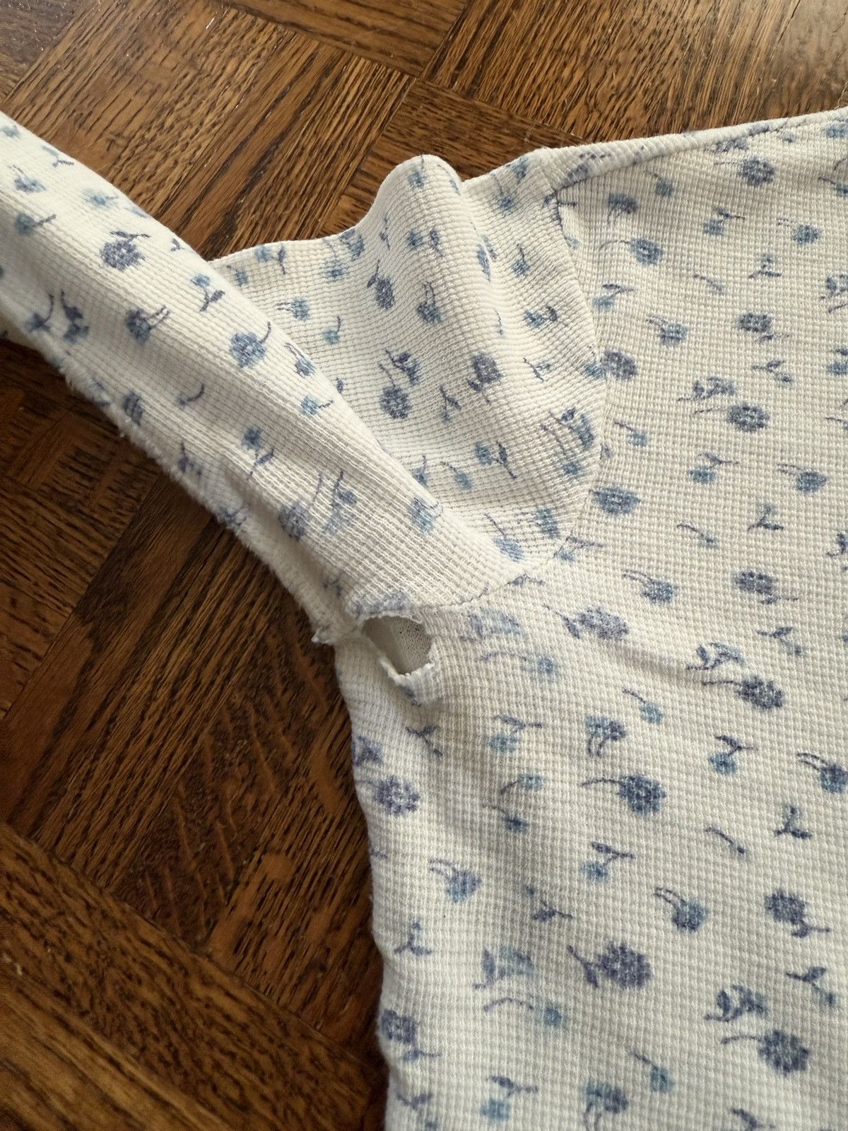 Vintage Vintage Floral Print Waffle Knit Thermal Shirt Size S / US 4 / IT 40 - 7 Thumbnail