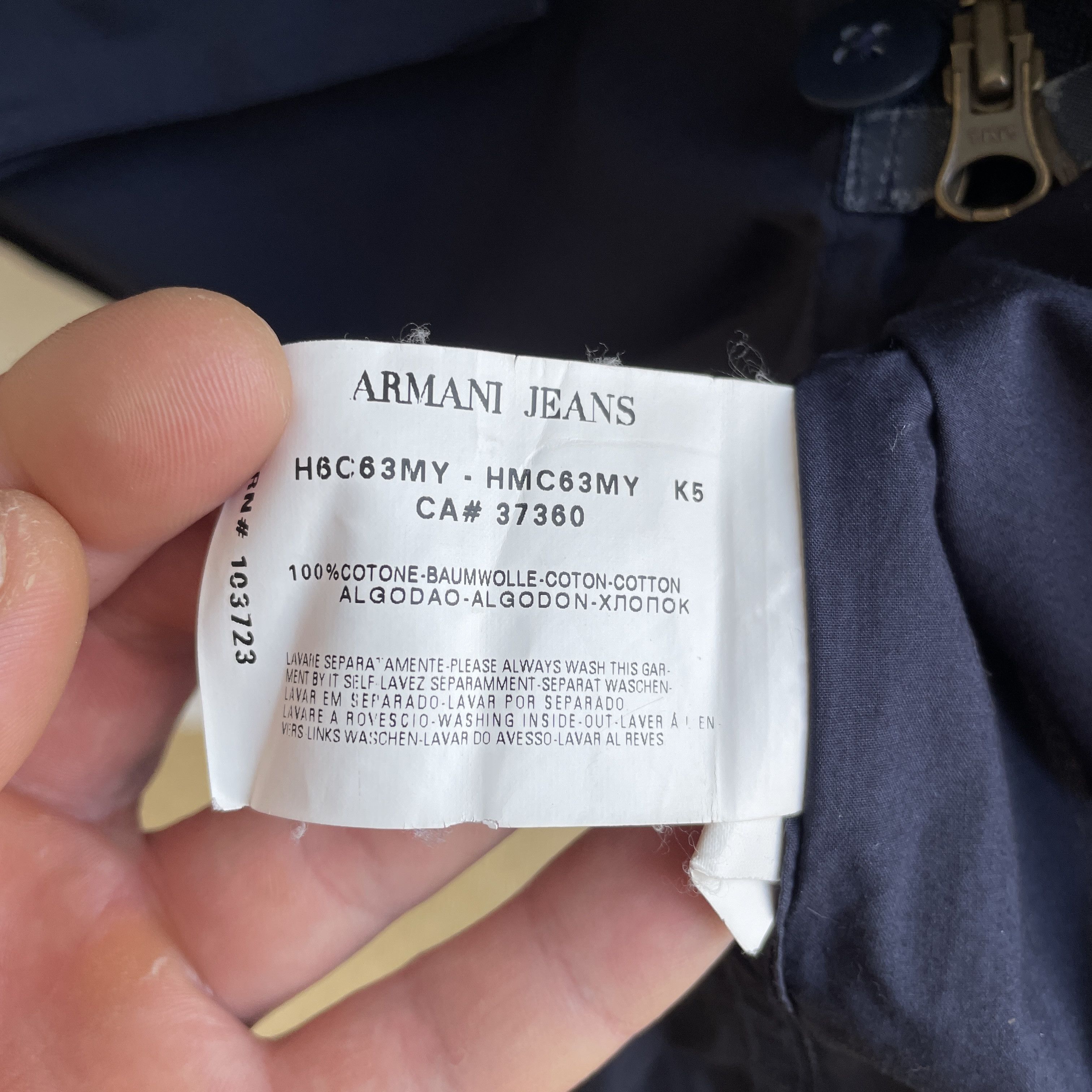 Armani Armani Jeans Vintage Utility Military Navy Zip Shirt Size US S / EU 44-46 / 1 - 8 Thumbnail