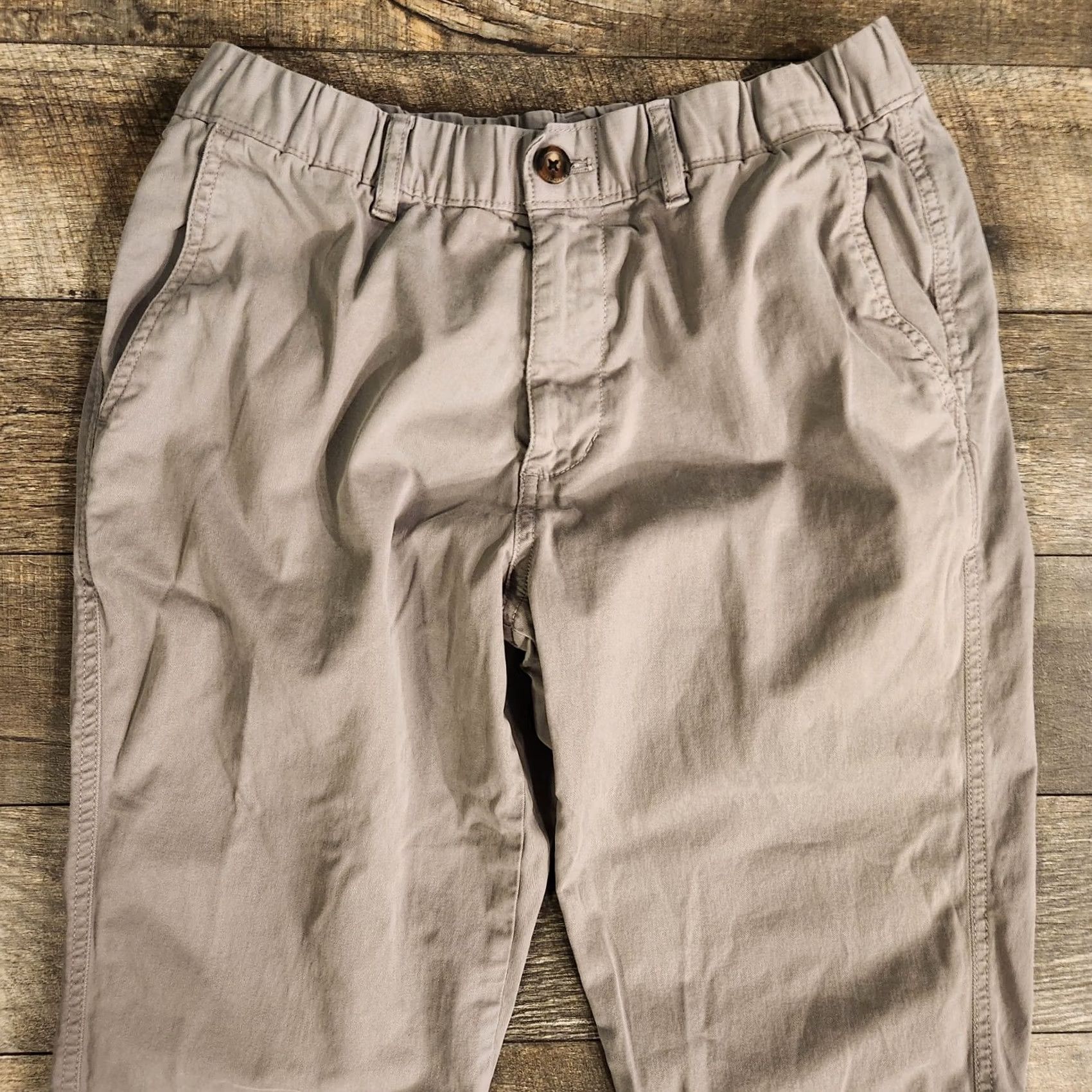 Vintage Bear Bottom Jogger Pants Mens Medium Tall Gray Chino Elastic Waist Casual Slim? Notch: Regular Fit Size US 32 / EU 48 - 3 Thumbnail