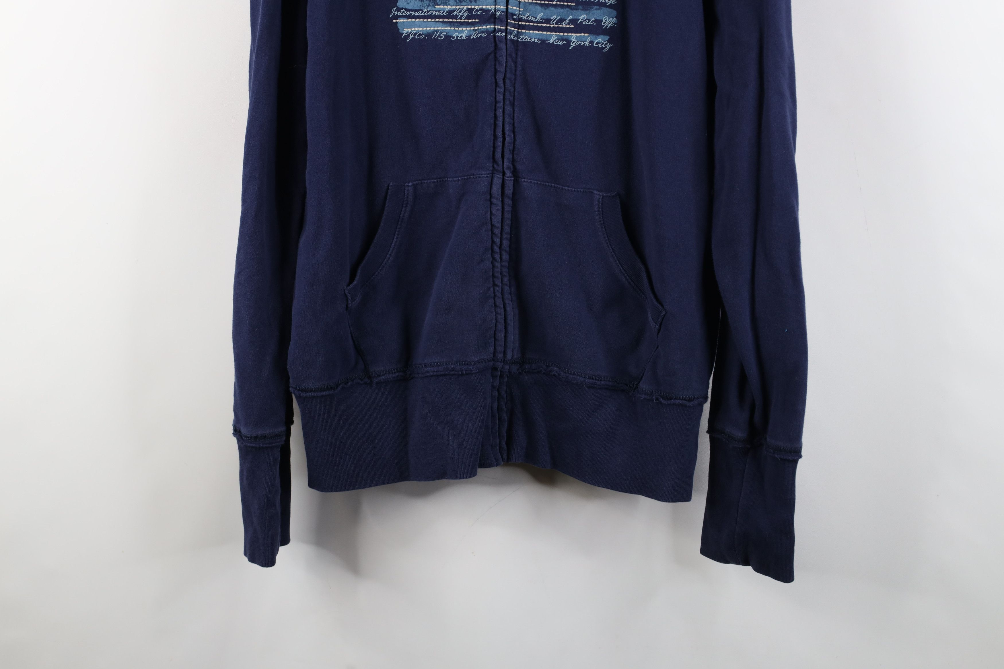 Polo Ralph Lauren × Vintage Vintage 90s Ralph Lauren Out USA Flag Full Zip Hoodie Blue Size XL / US 12-14 / IT 48-50 - 3 Thumbnail