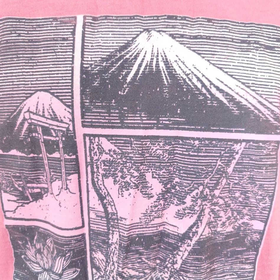 Vintage Free State Kyoto Japan T Shirt Mens Size Medium Pink Mount Fuji Travel Destination Tee Size US M / EU 48-50 / 2 - 3 Thumbnail
