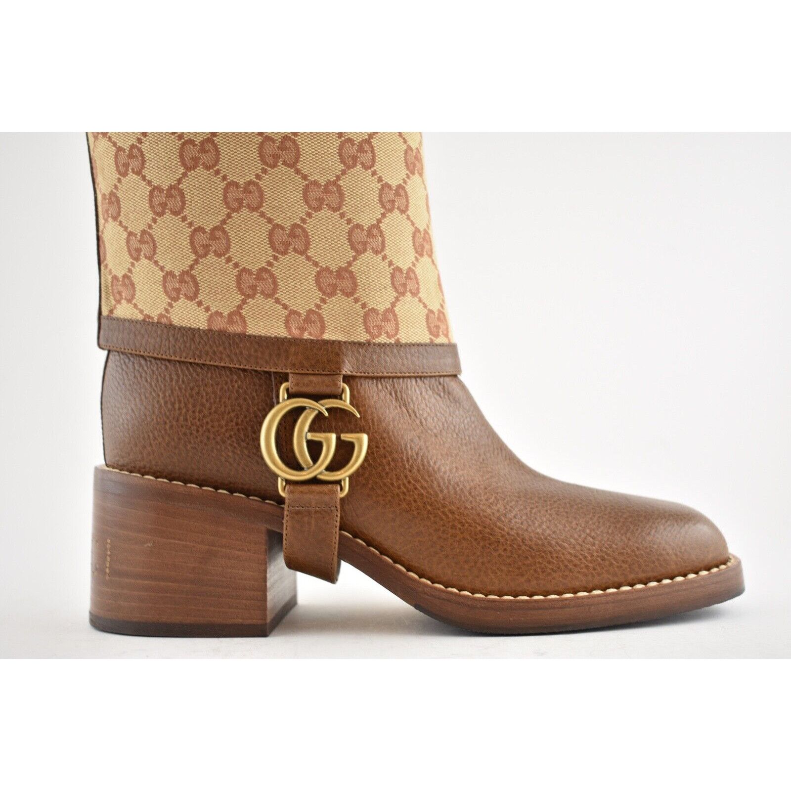 Gucci Gucci Lola Beige Monogram Canvas GG Logo Gaiter Riding Size US 6 / IT 36 - 4 Thumbnail
