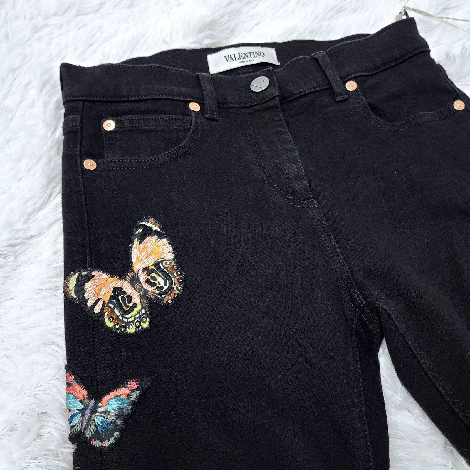 Valentino Valentino x Izumi Miyazaki Gravitation Butterfly Print Jeans Size 25" / US 0 / IT 36 - 4 Thumbnail