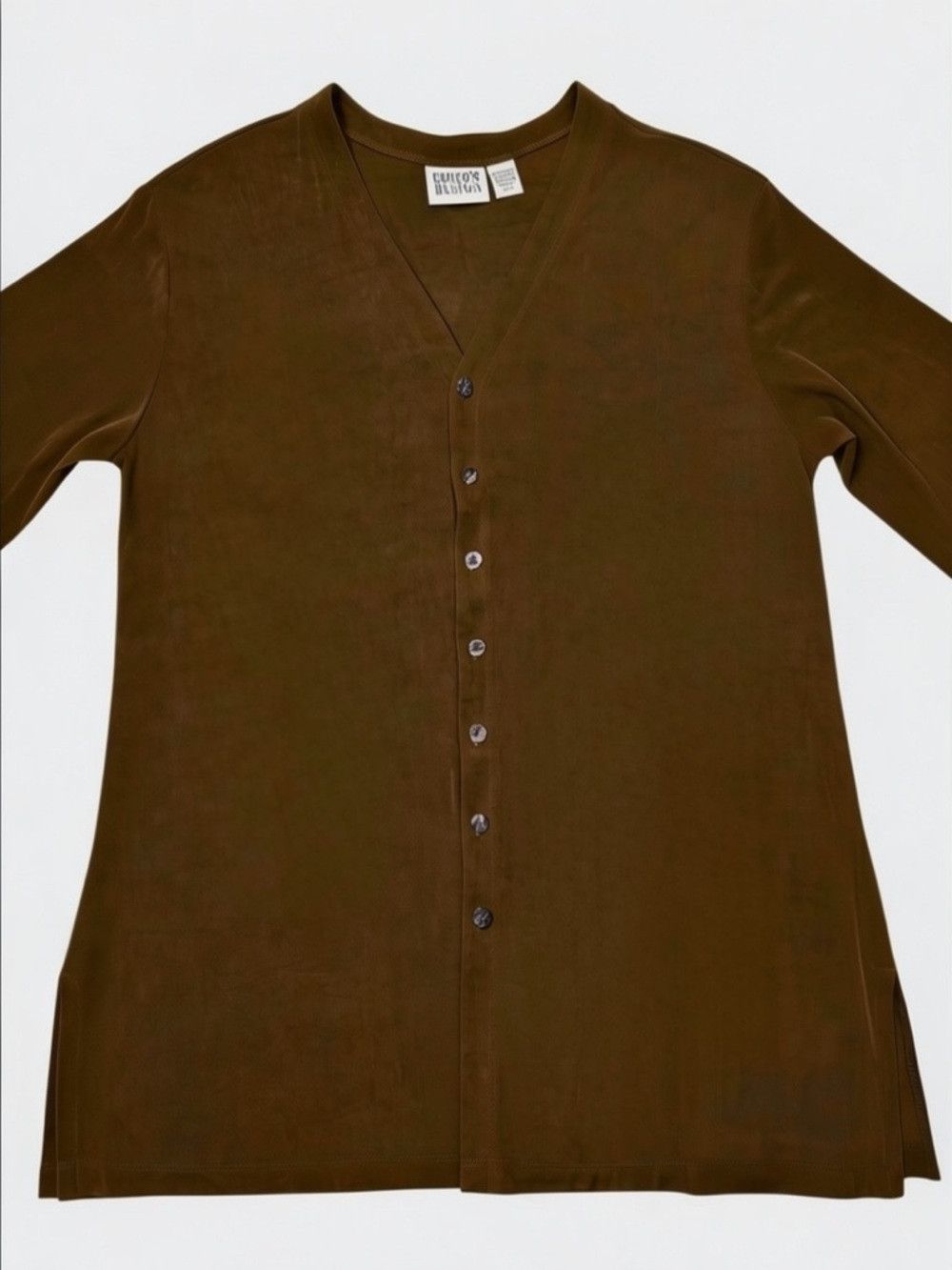 Chicos Chico's Brown Liquid Knit Cardigan Animal Print Tank Top Se Size XL / US 12-14 / IT 48-50 - 4 Thumbnail